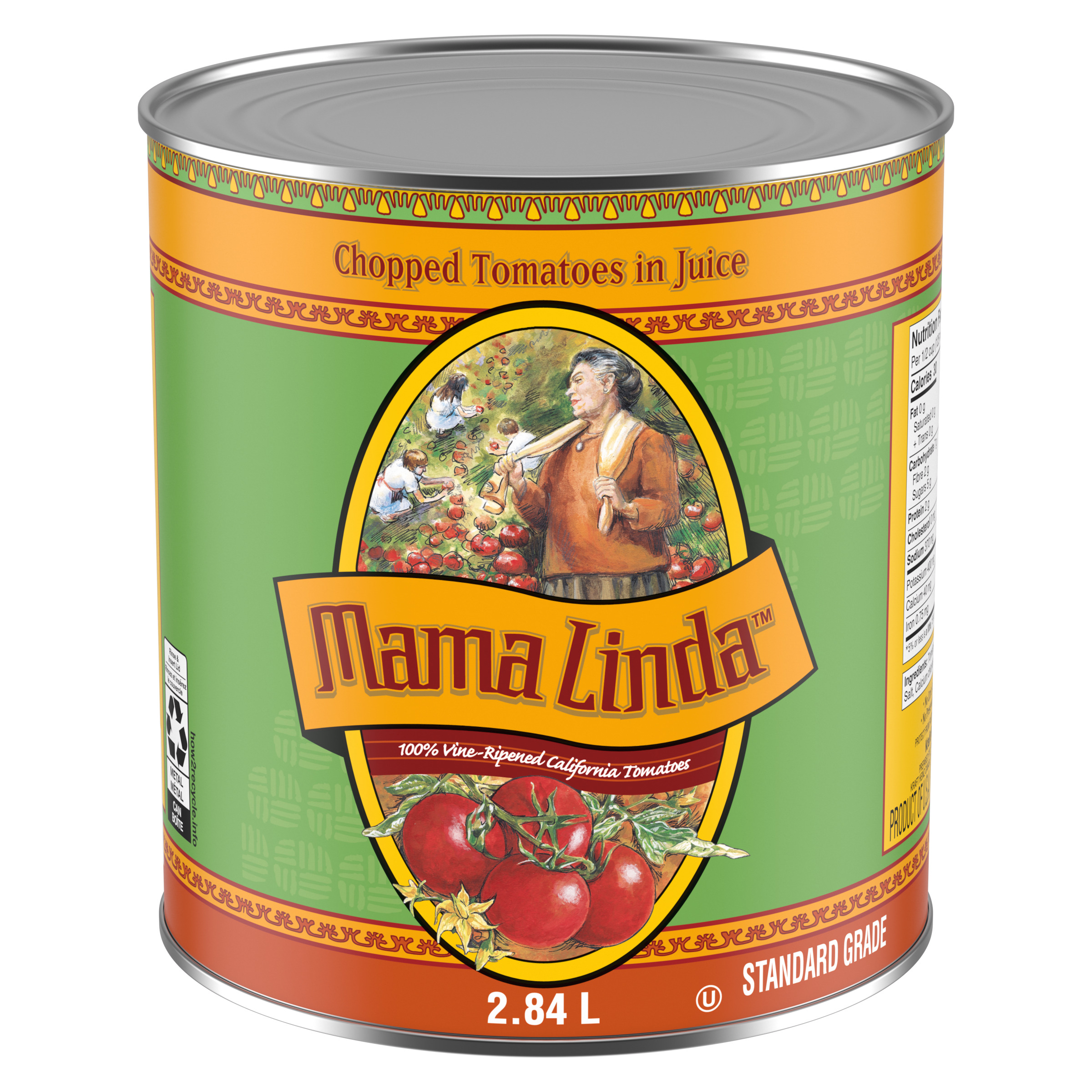 Escalon Mama Linda Chopped Tomatoes (6 x 2.84 L Can)