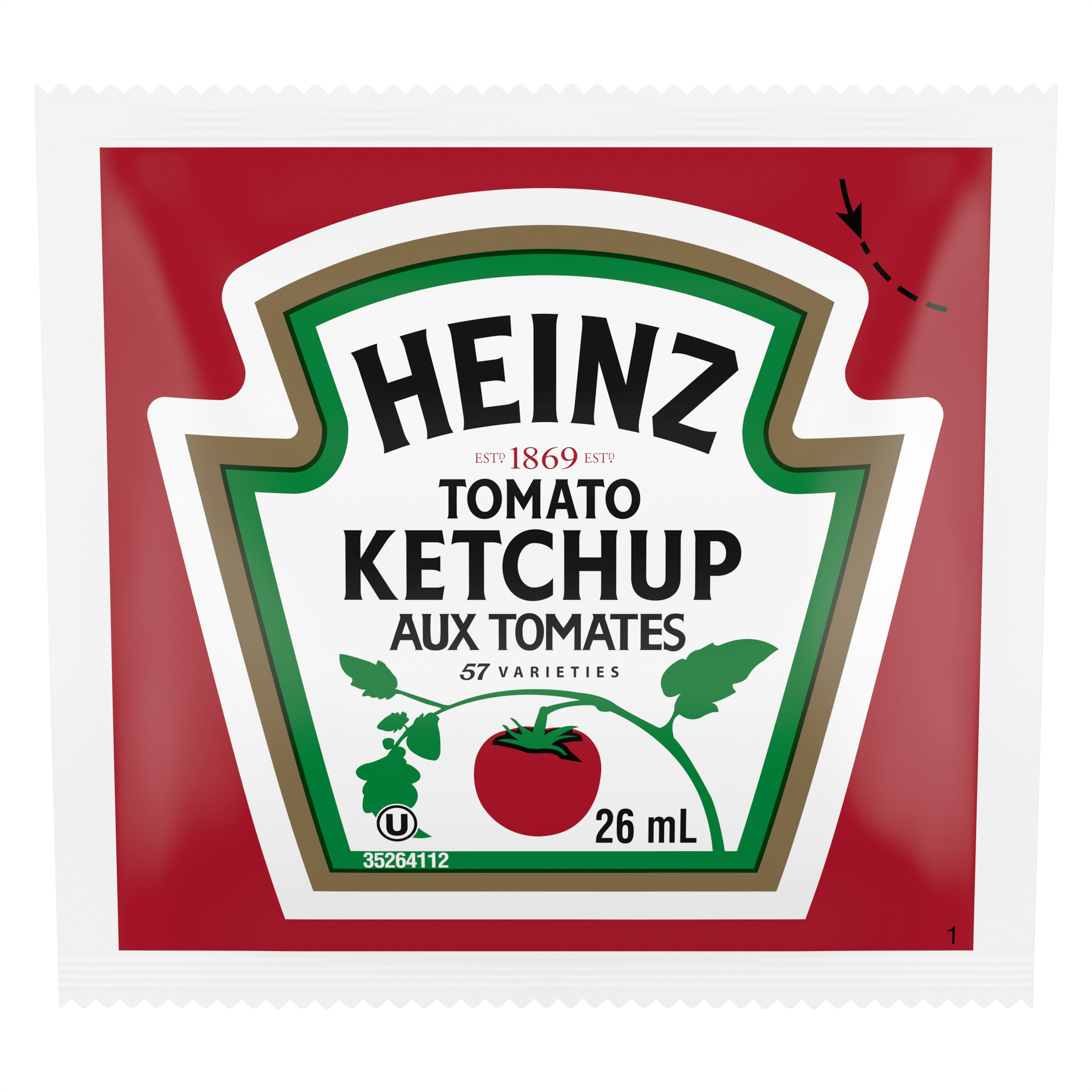 Ketchup aux tomates Heinz (396 x sachets de 26 ML)