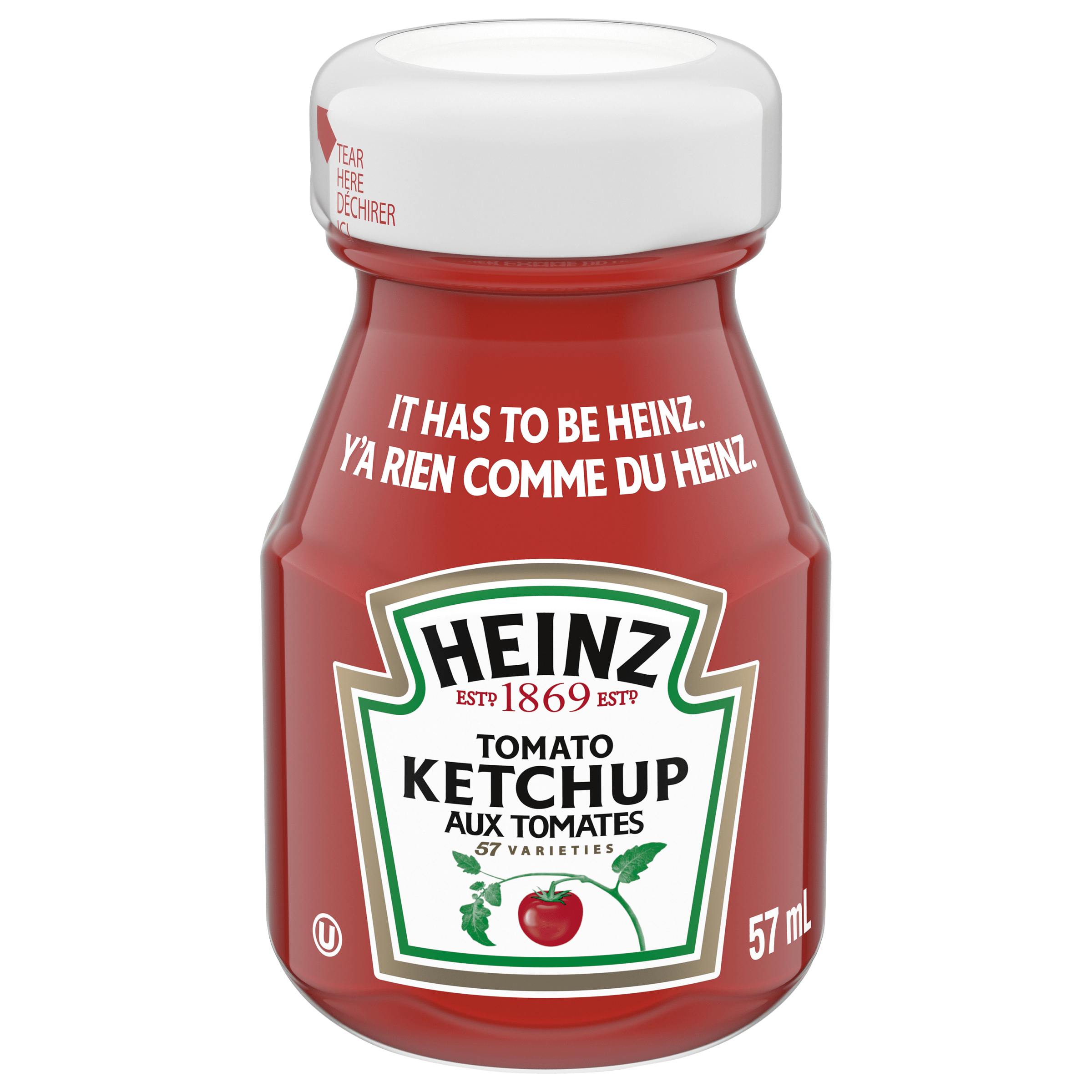 Ketchup aux tomates Heinz (60 x bouteilles en verre de 57 ML)