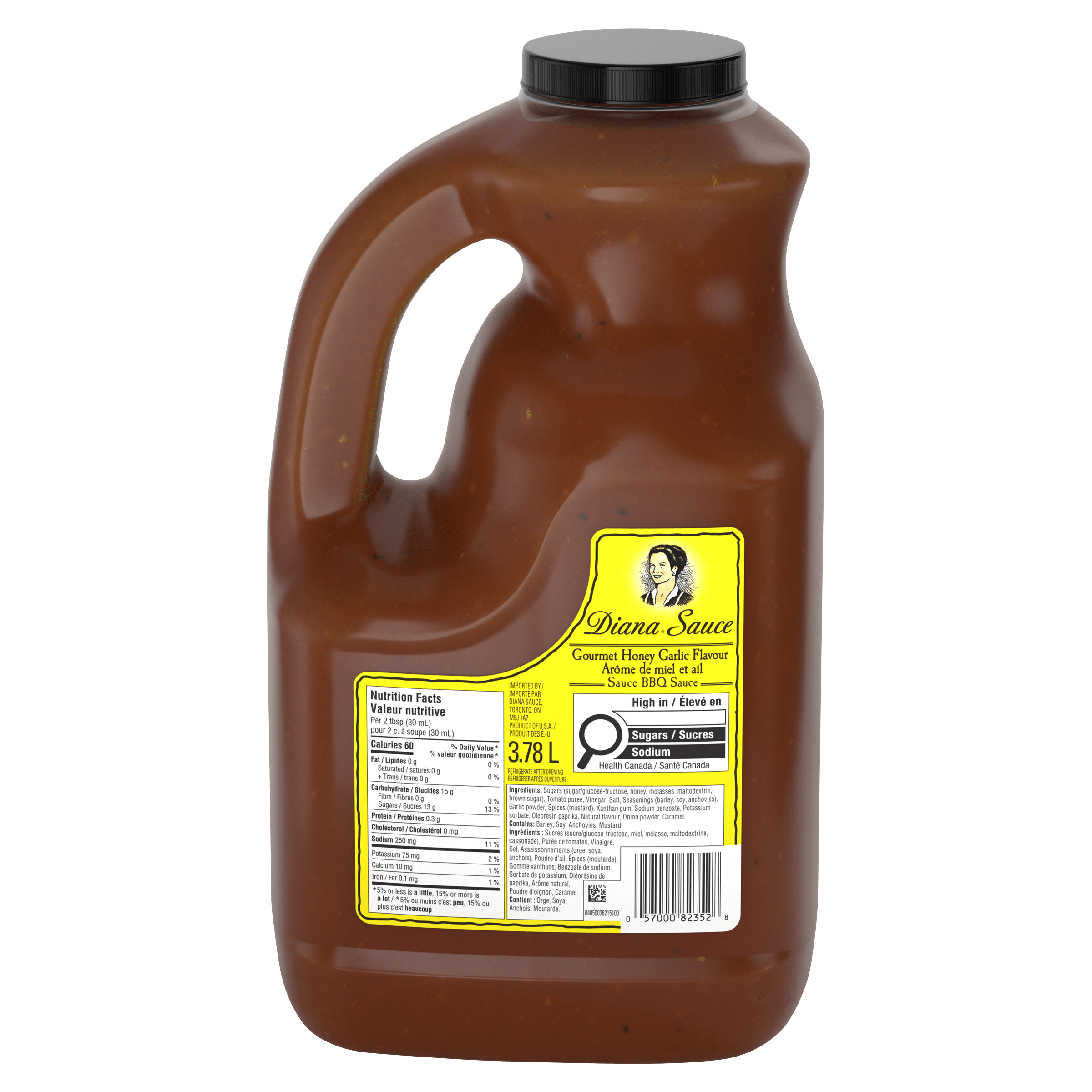 Sauce barbecue miel et ail Diana (2 x pot de 3,78 L)