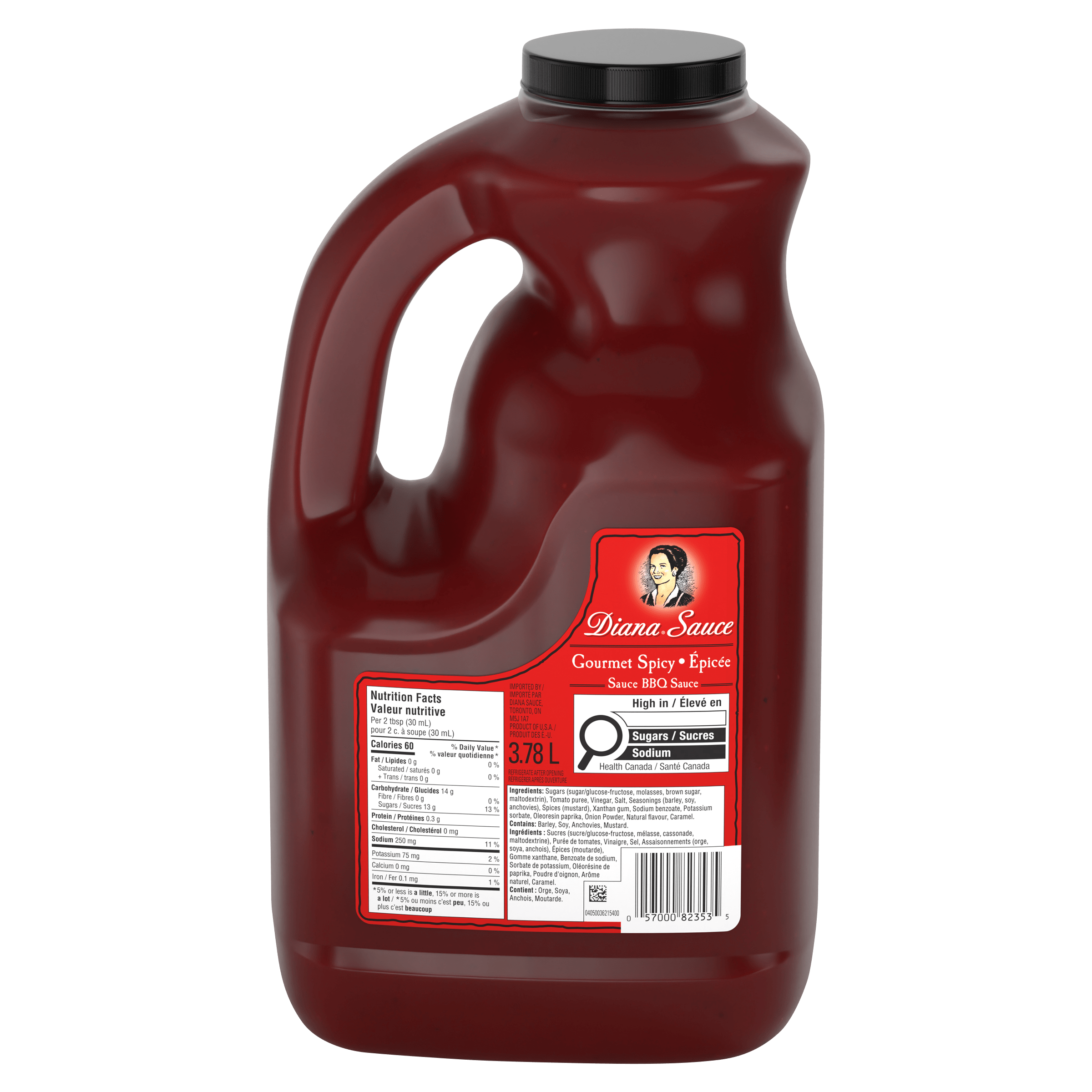 Sauce barbecue épicée Diana (2 x pot de 3,8 L)