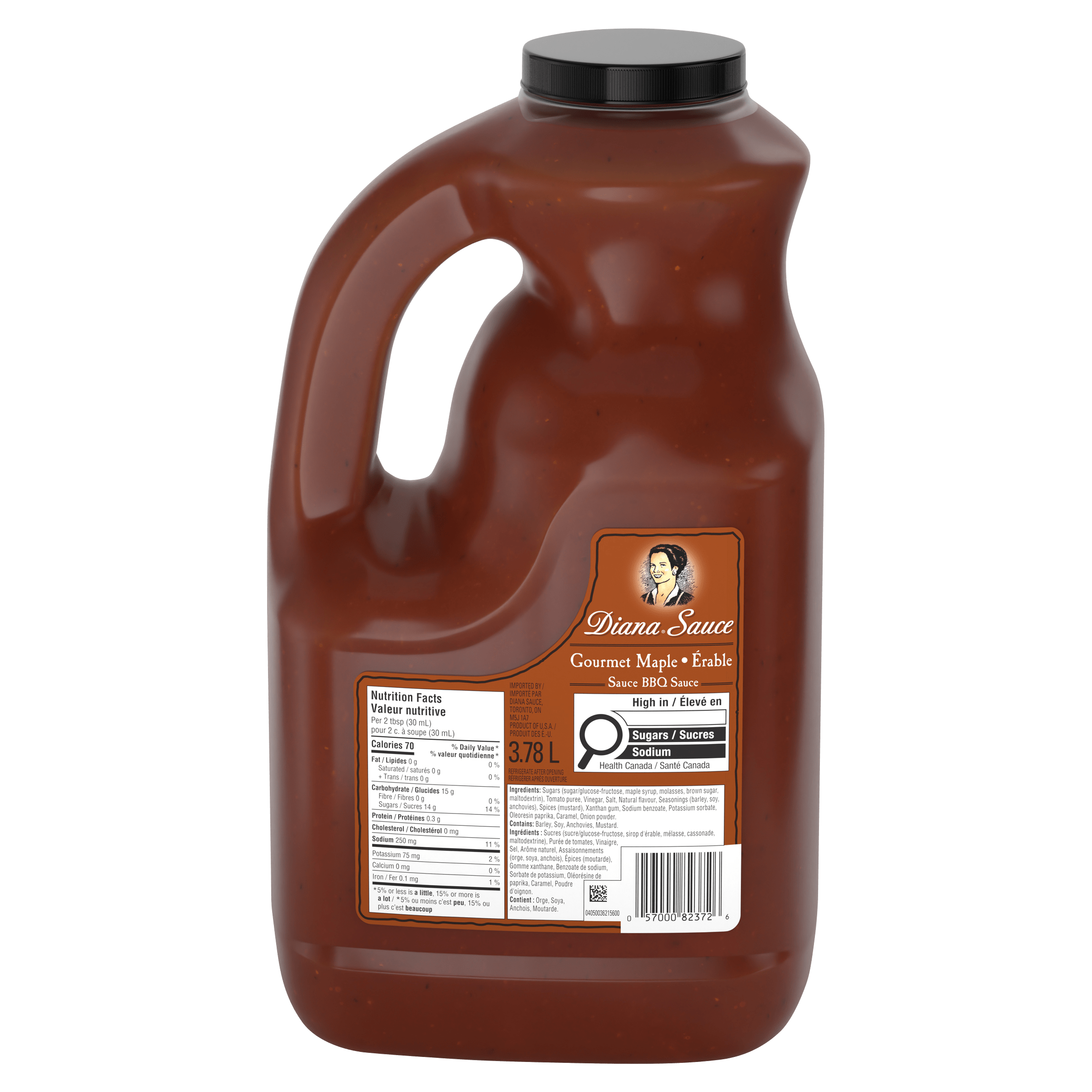 Sauce barbecue à l’érable Diana (2 x pot de 3,78 L)