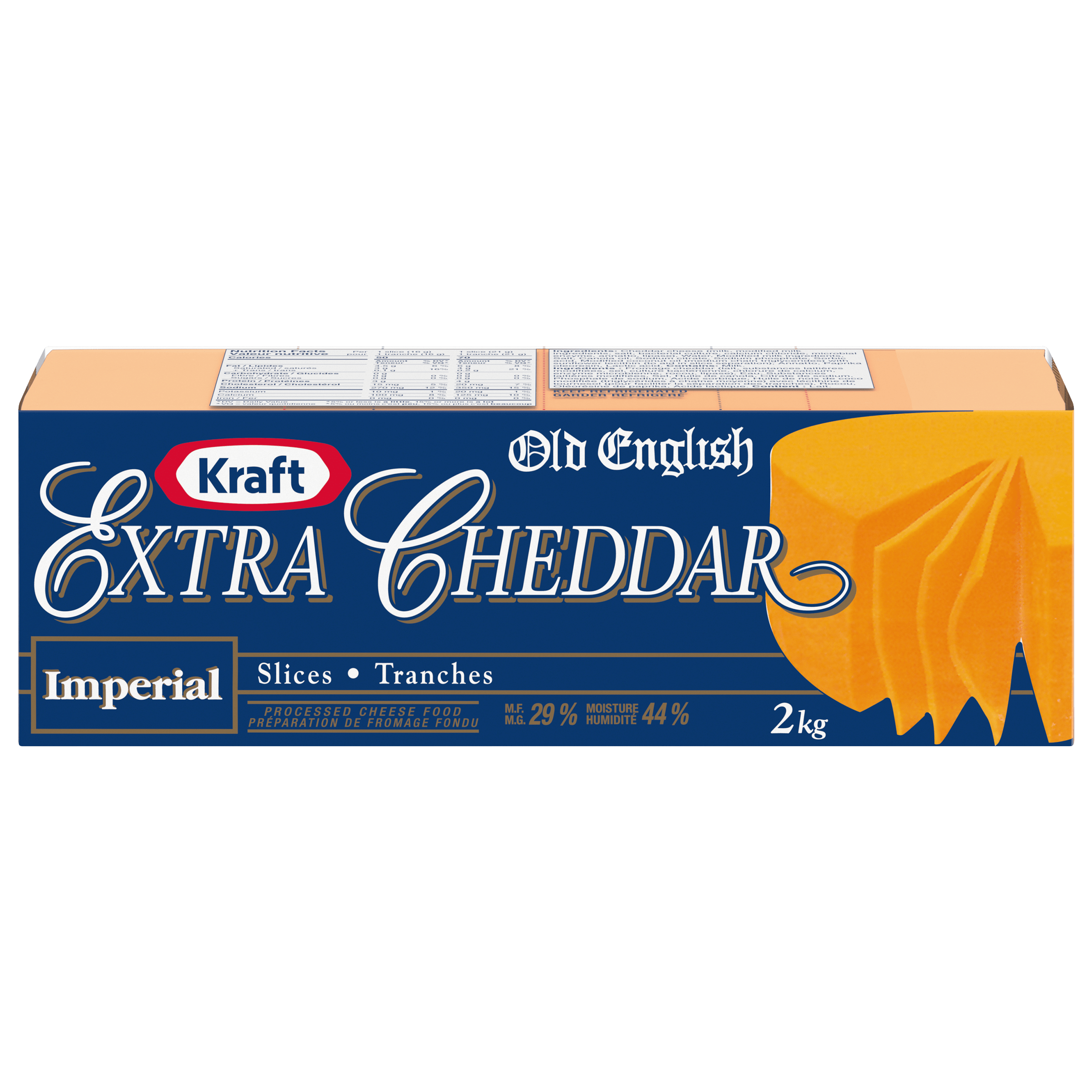 Tranches de fromage Extra Cheddar Old English Kraft (2 x 2 KG)