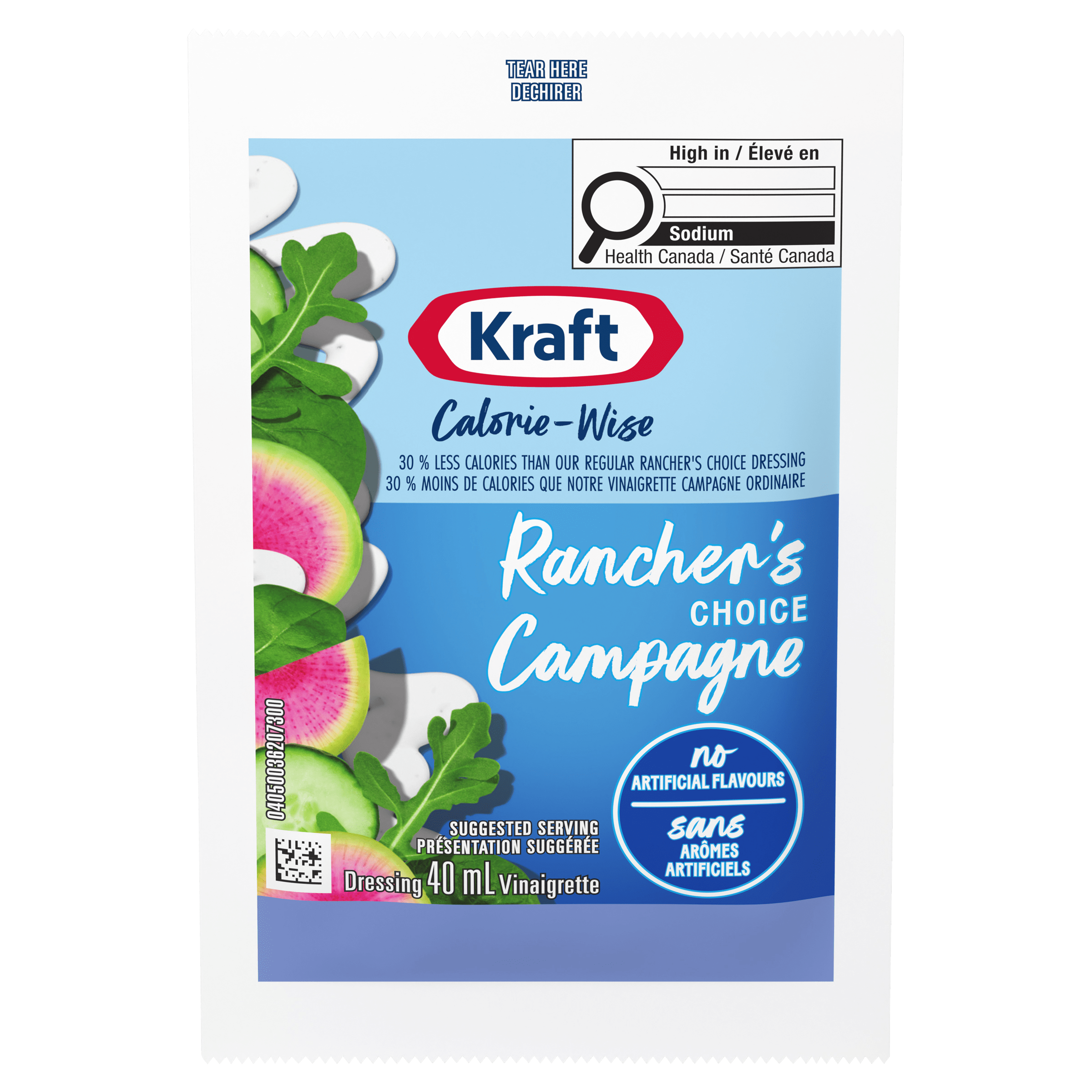 Kraft Calorie-Wise Rancher's Choice Salad Dressing (100 x 40 ML Packets)