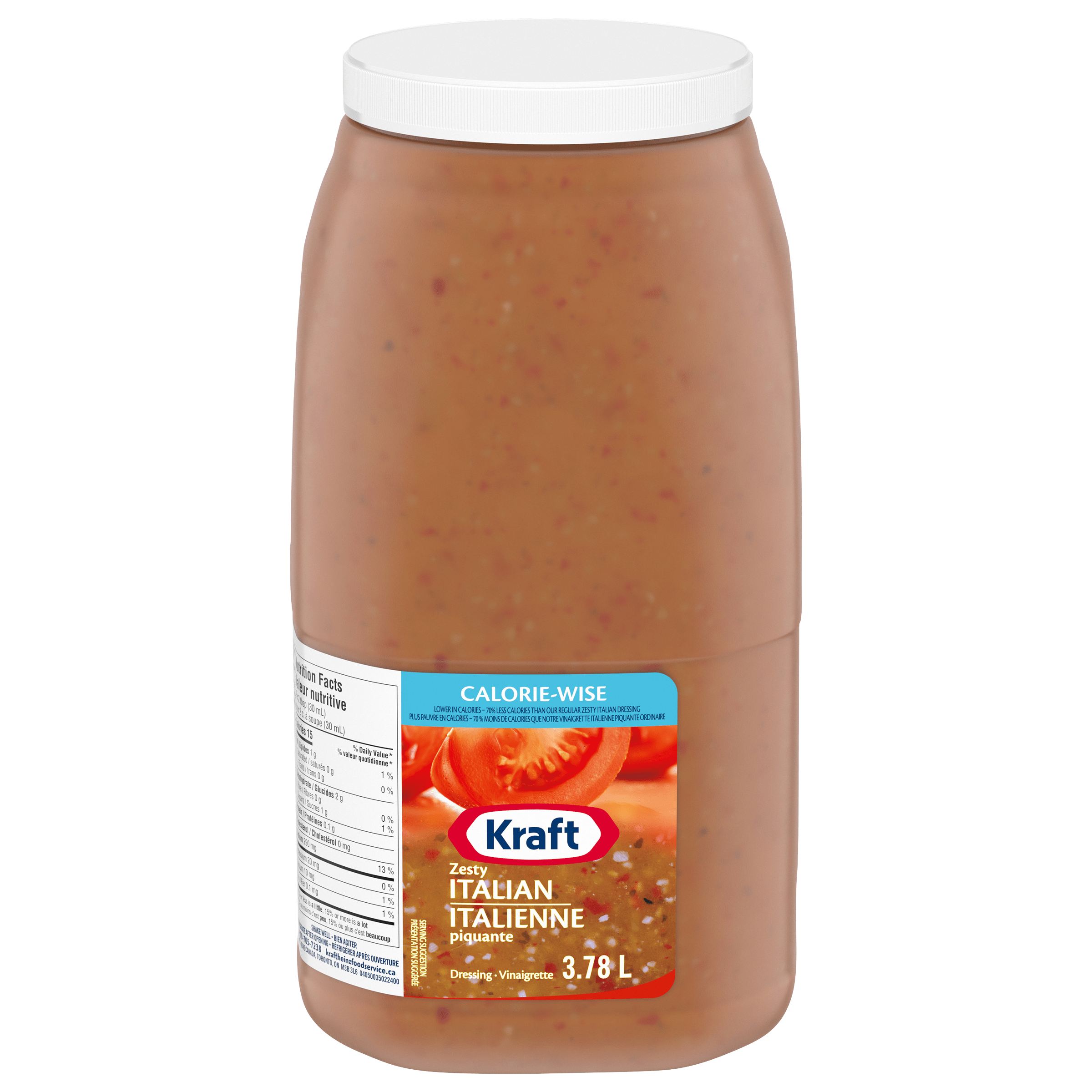 Kraft Calorie-Wise Zesty Italian Salad Dressing  (2 x 3.78 L Jug)