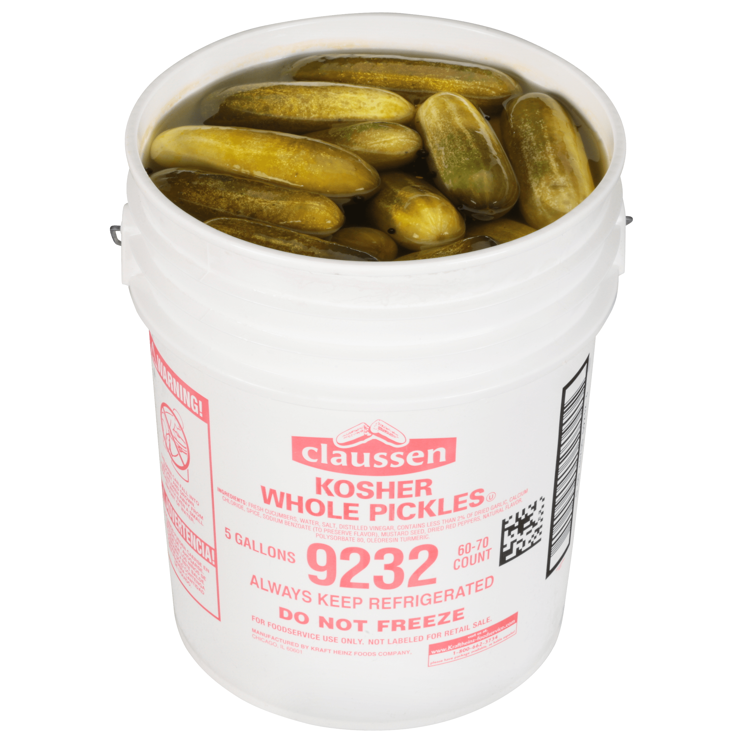 Claussen Whole Dill Pickles, 5 GA Away From Home