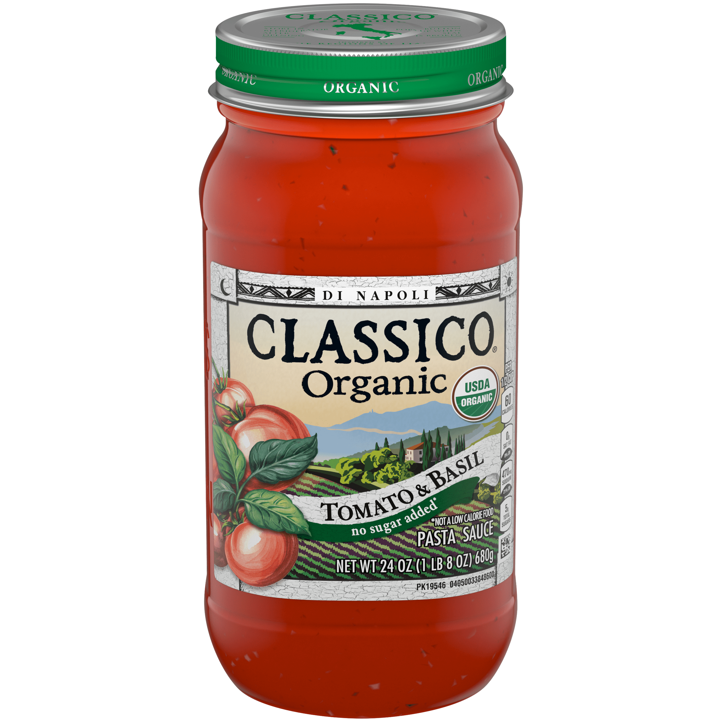 Organic Tomato & Basil Pasta Sauce with No Sugar Added