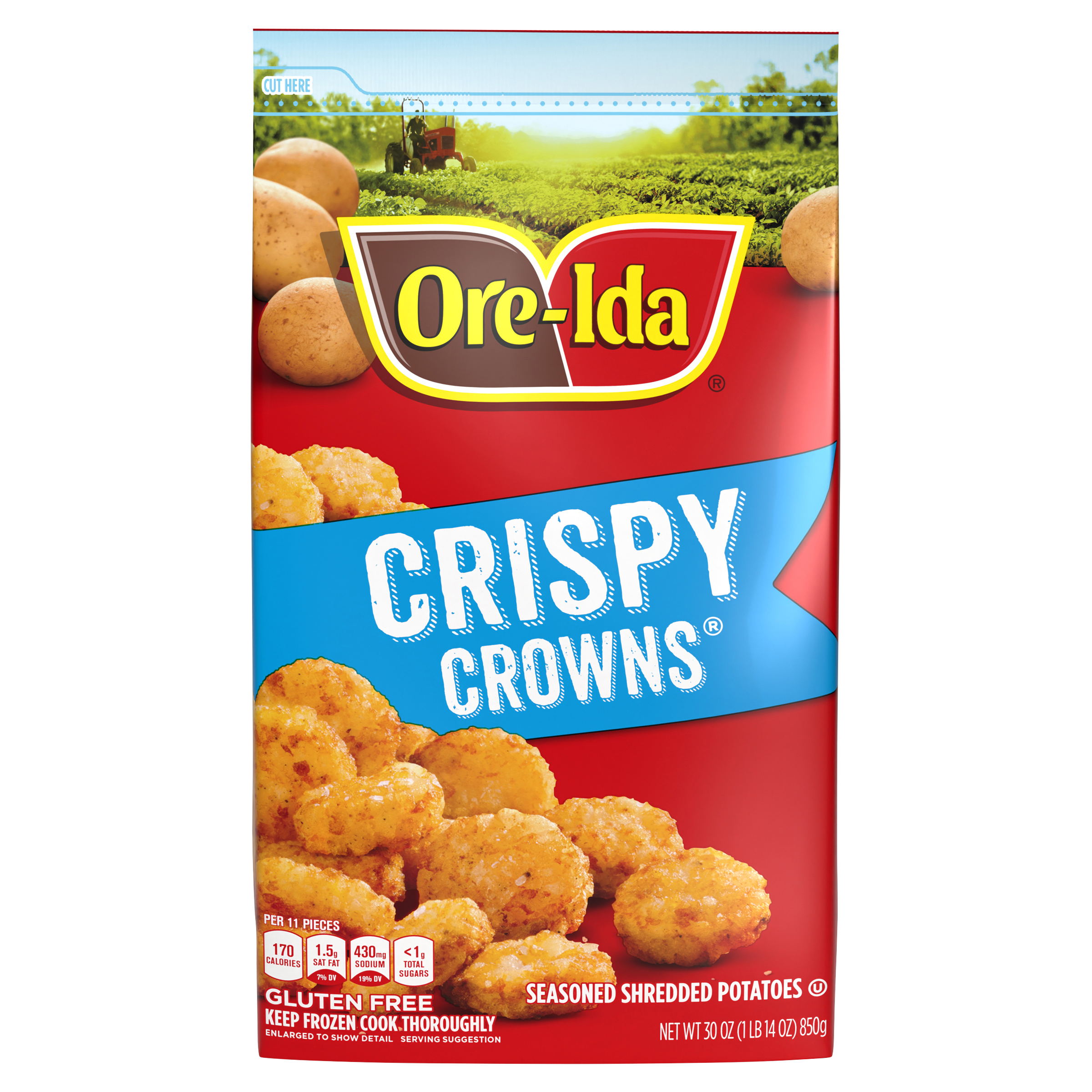 Golden Crispy Crowns Seasoned Shredded Frozen Potatoes