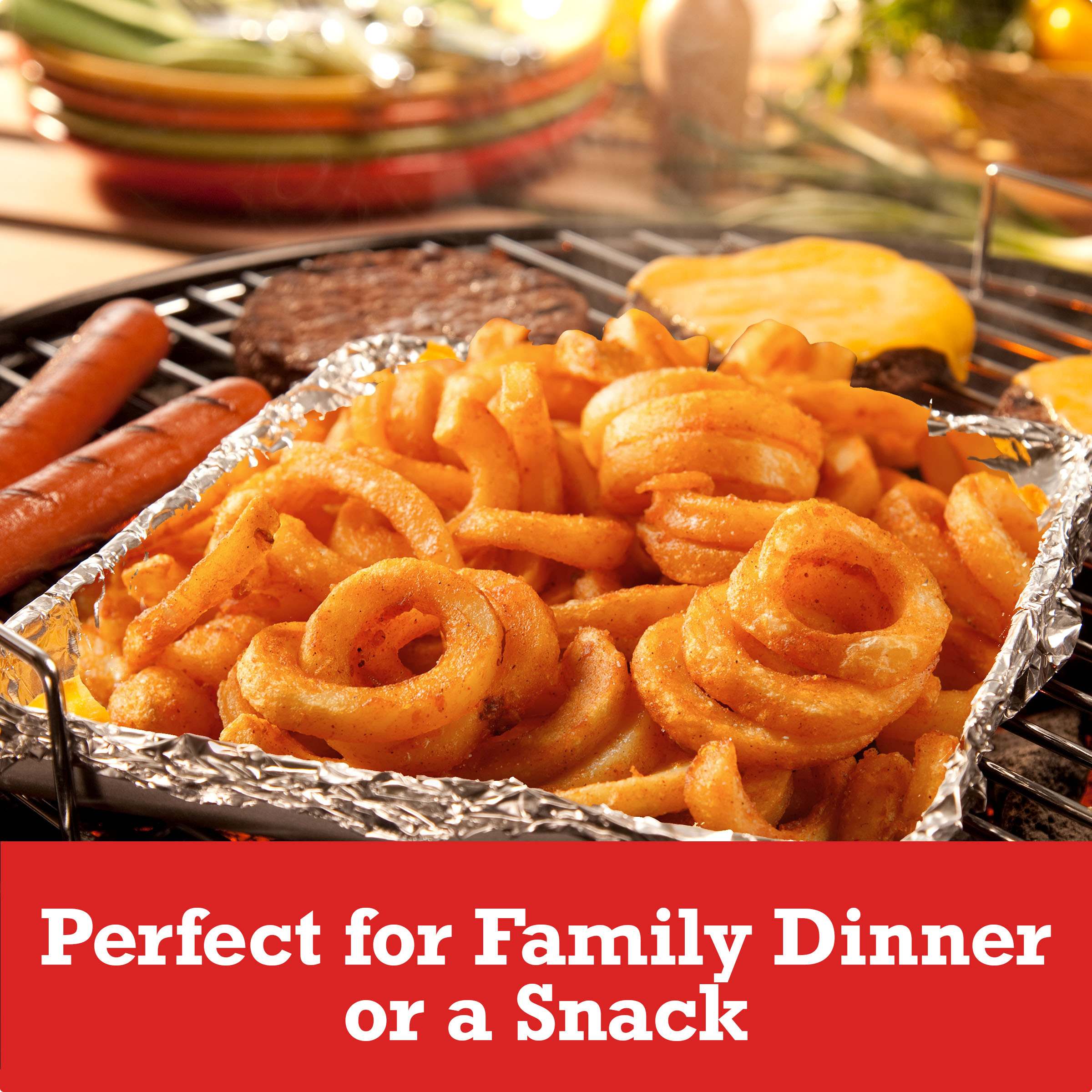 Zesty Curly Seasoned French Fries Fried Frozen Potatoes