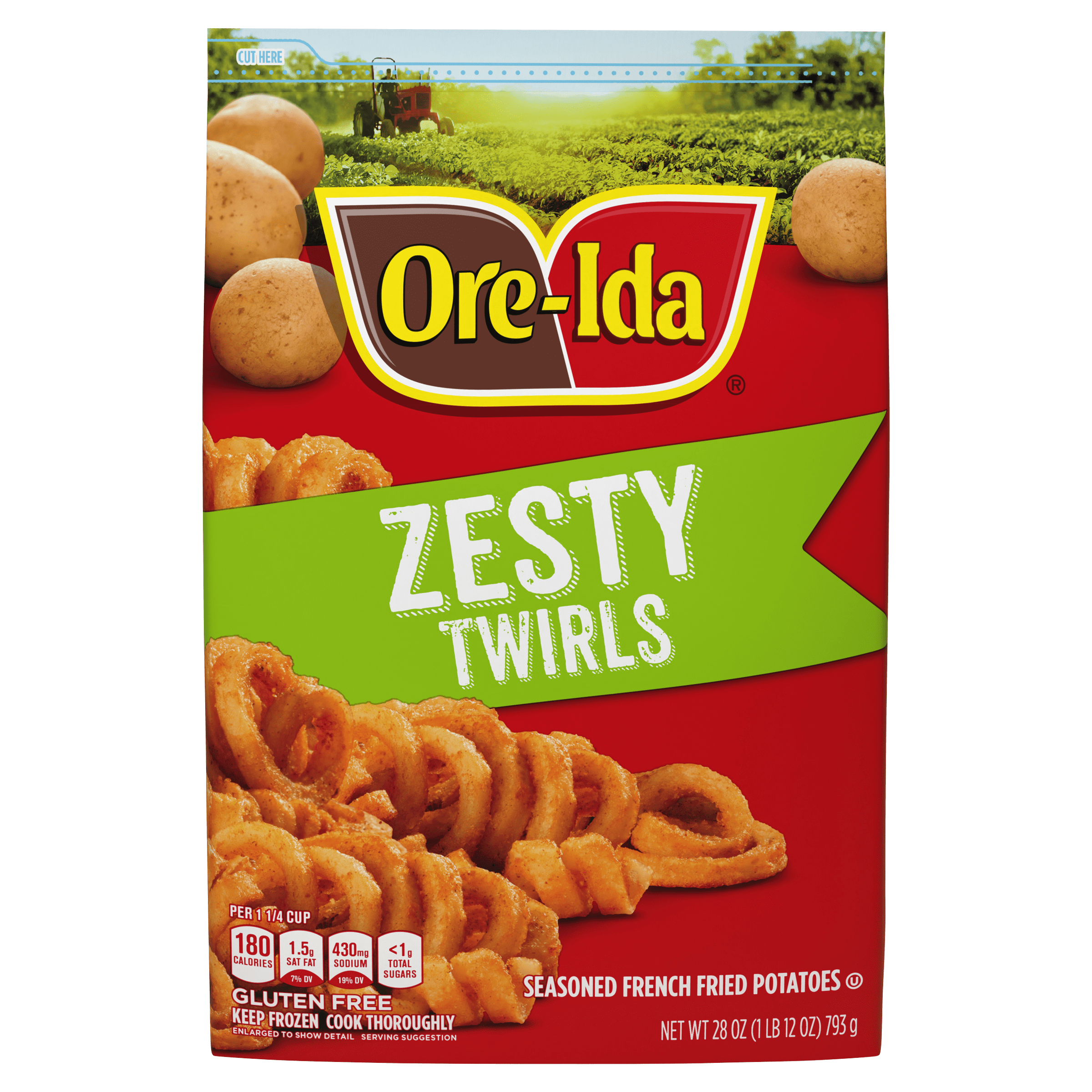 Zesty Curly Seasoned French Fries Fried Frozen Potatoes