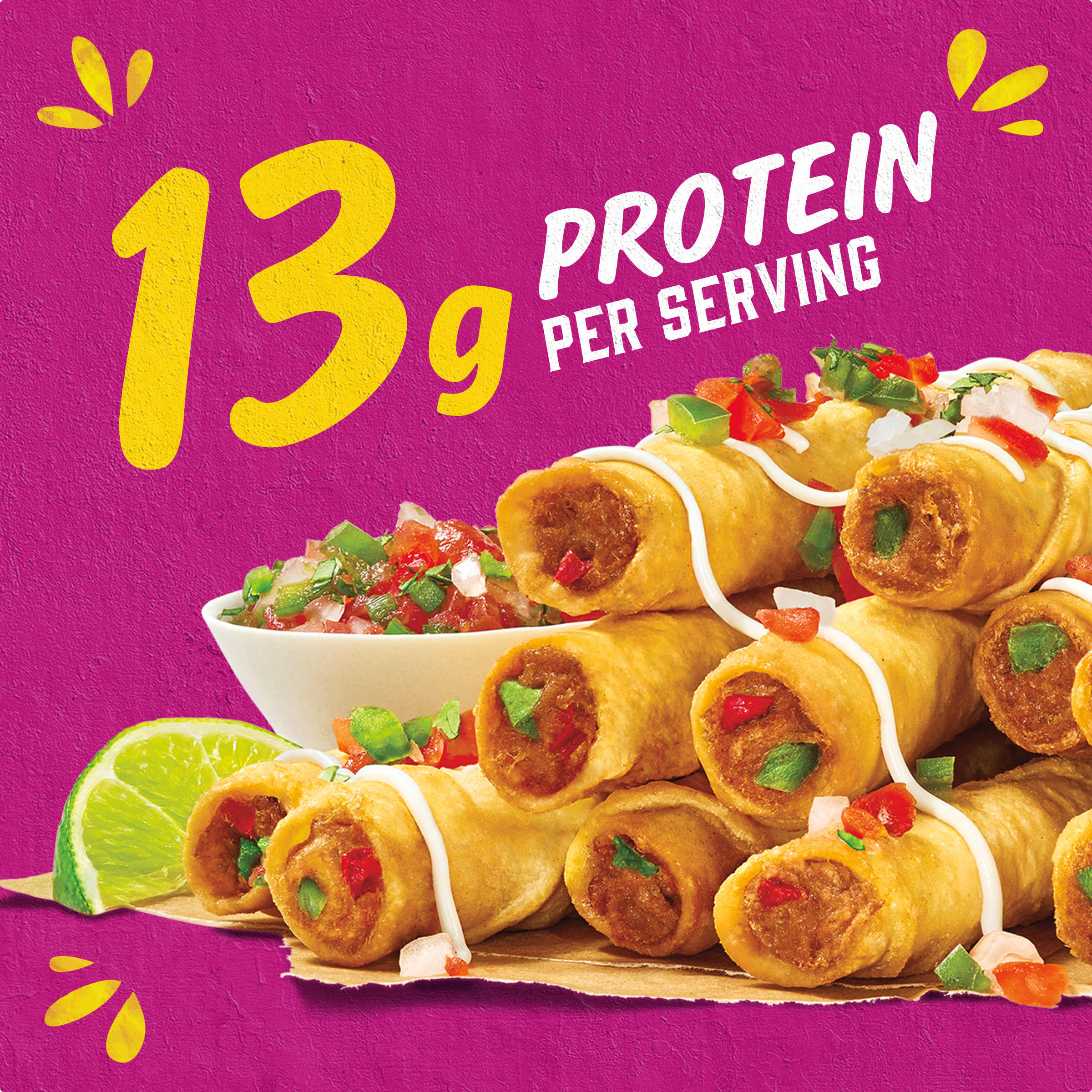 Beef & Cheese Large Flour Taquitos Frozen Snacks