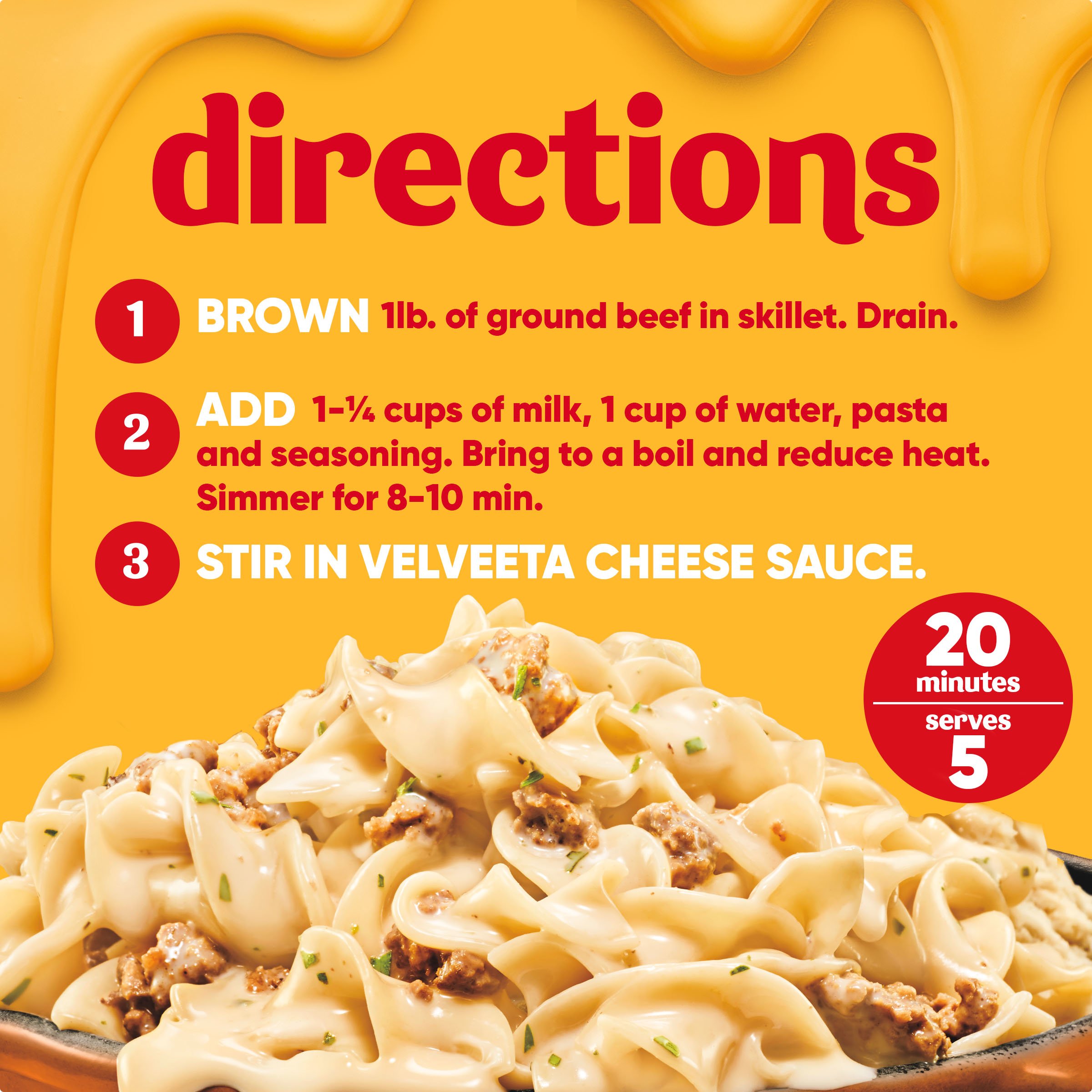 Creamy Beef Stroganoff One Pan Dinner Kit with Cheese Sauce, Pasta & Seasonings