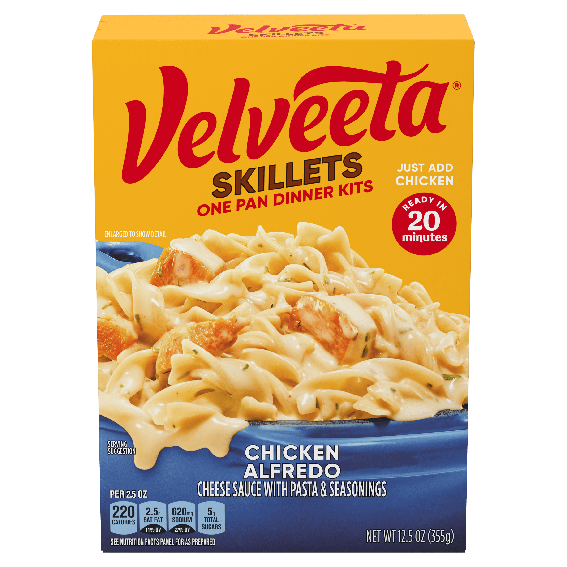 Chicken Alfredo One Pan Dinner Kit with Cheese Sauce, Pasta & Seasonings