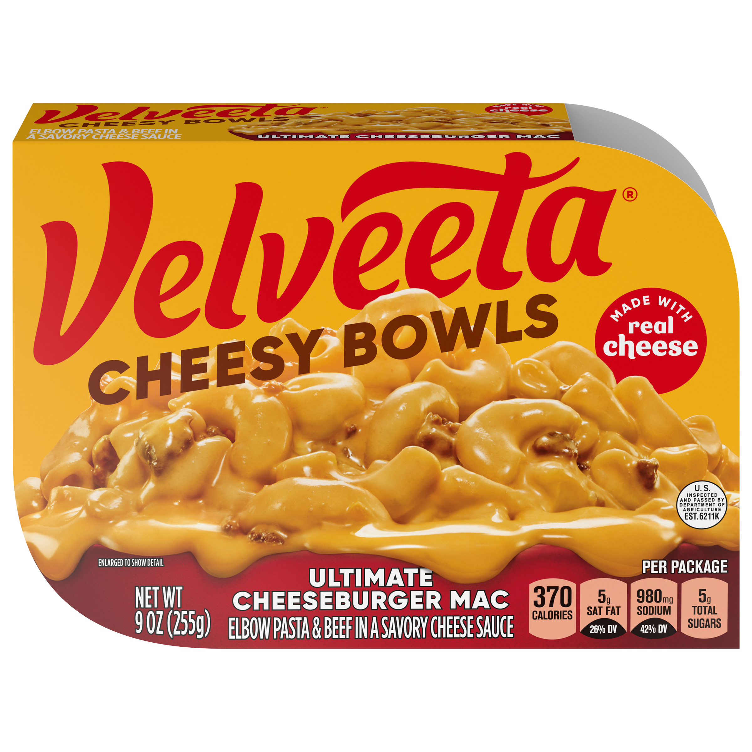 Cheesy Ultimate Cheeseburger Mac with Savory Cheese Sauce Microwavable Meal