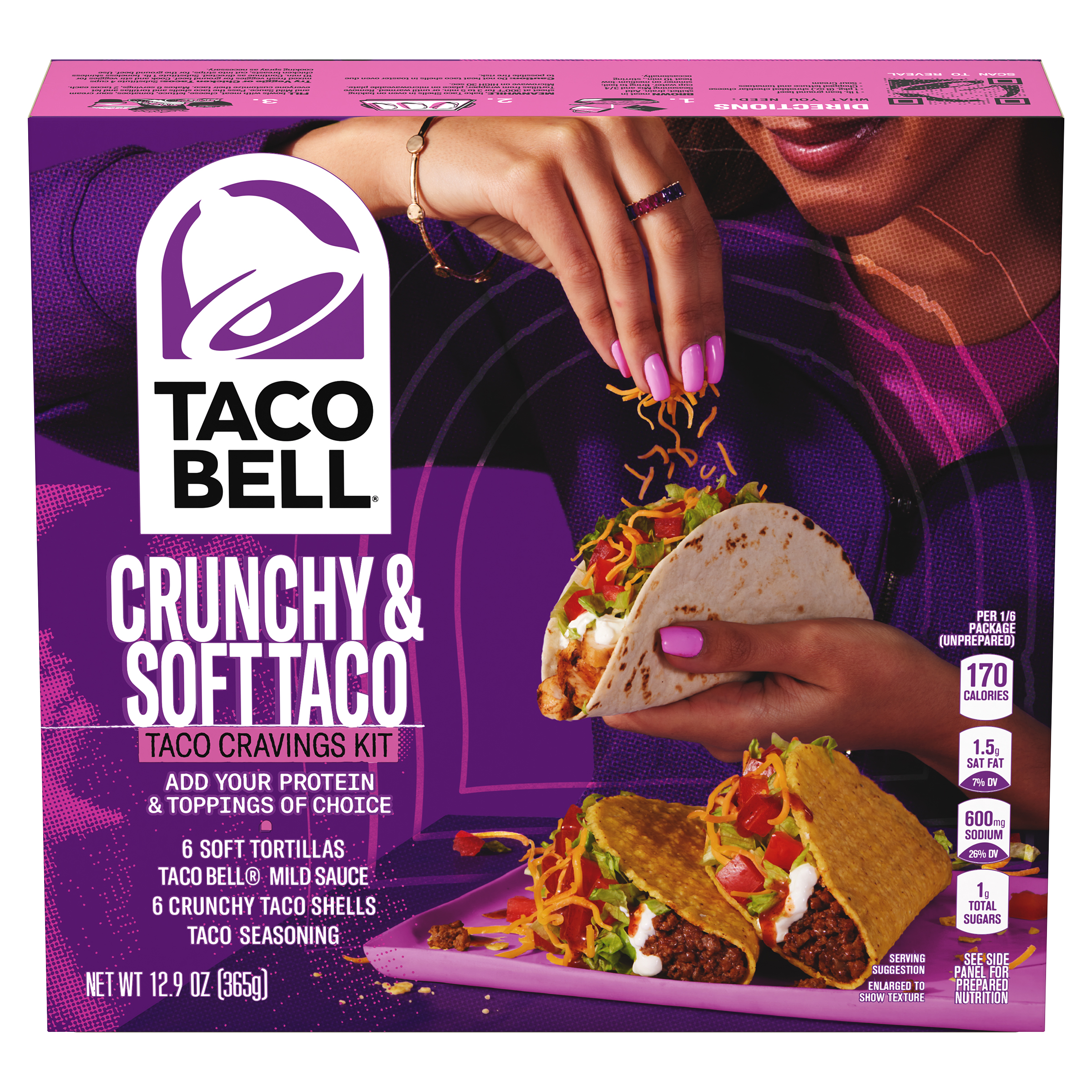 Taco Dinner Kit with Soft Tortillas, Crunchy Taco Shells, Mild Sauce & Seasoning