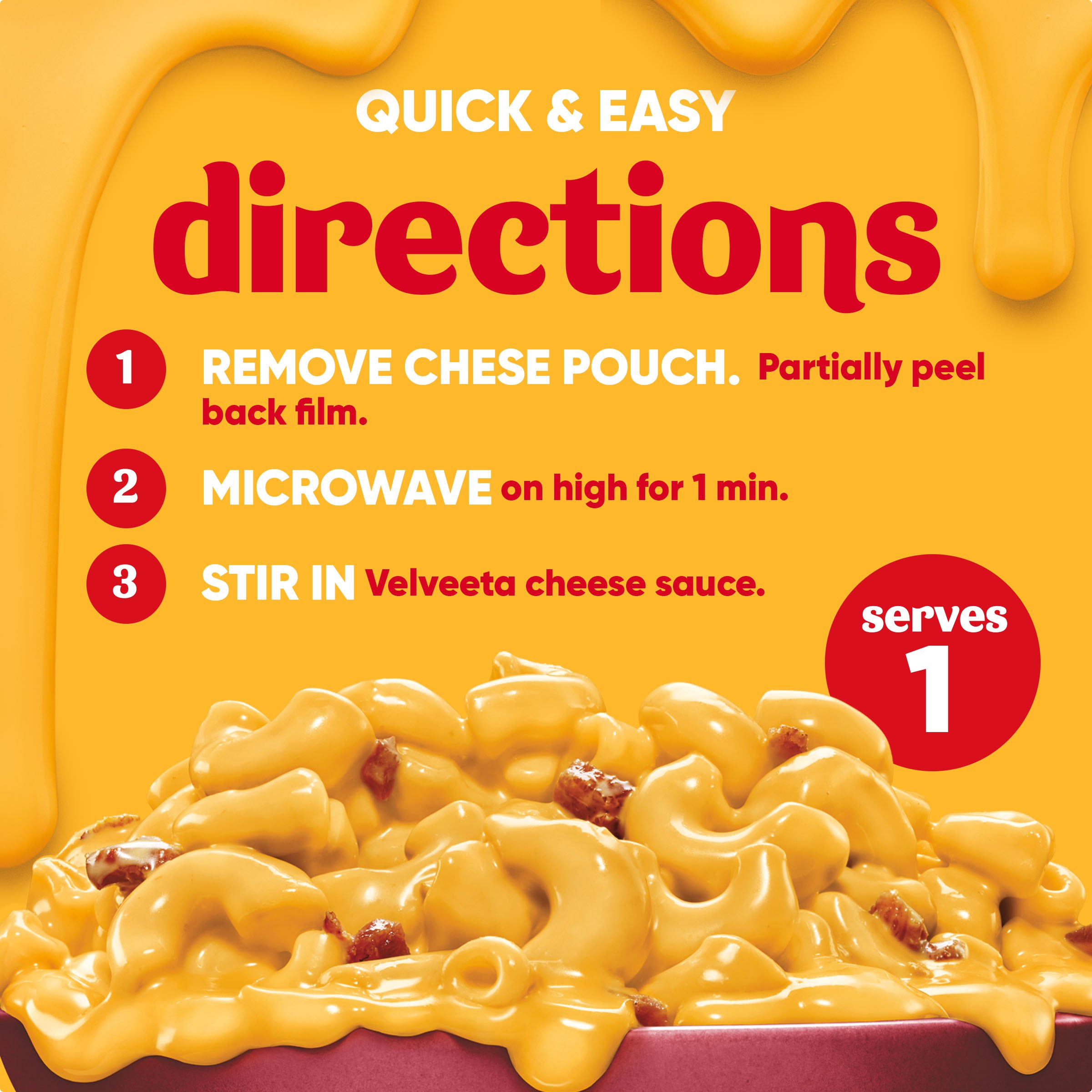 Cheesy Bowls Bacon Mac & Cheese with Smoky Cheese Sauce Microwavable
