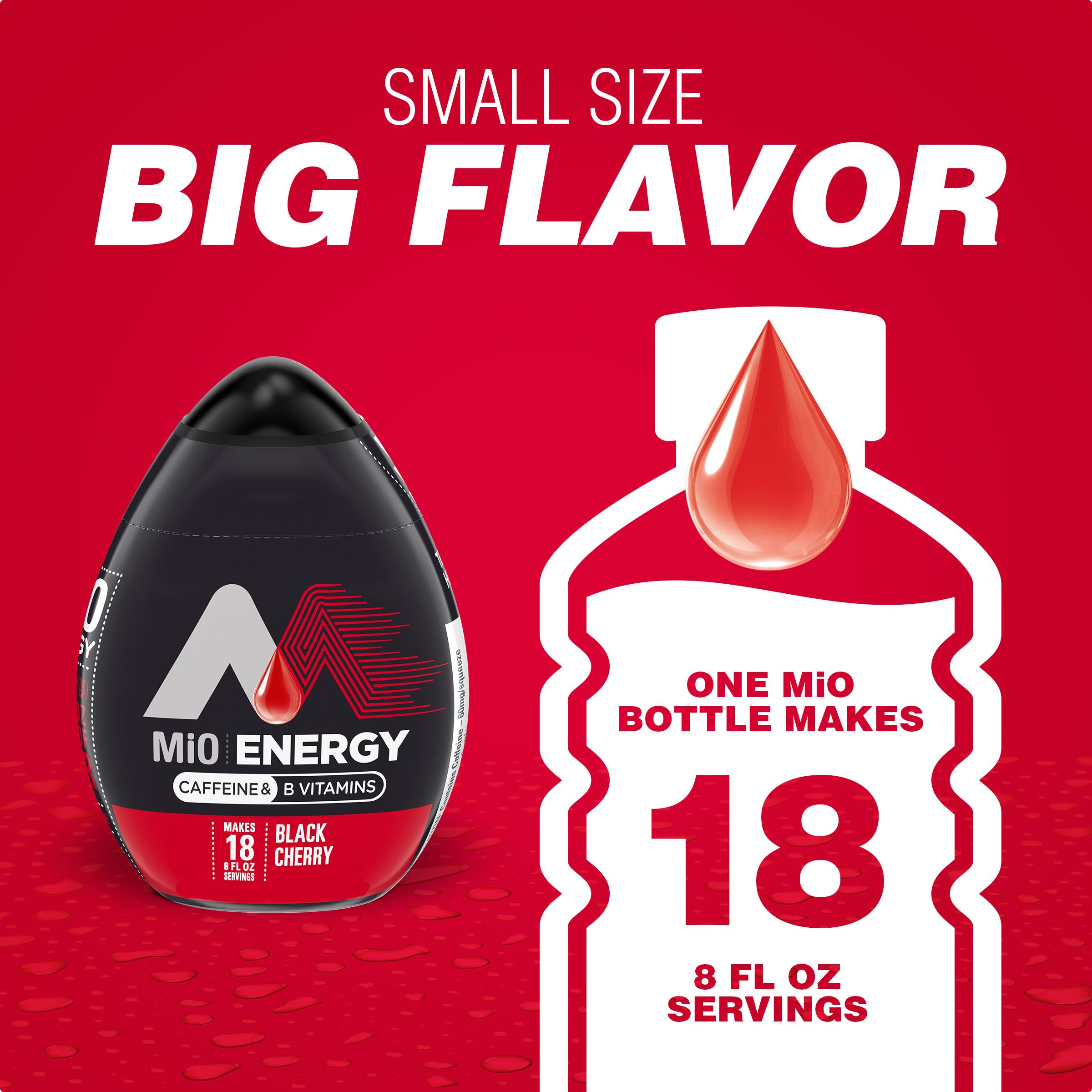 Black Cherry Naturally Flavored Liquid Water Enhancer with Caffeine & B Vitamins