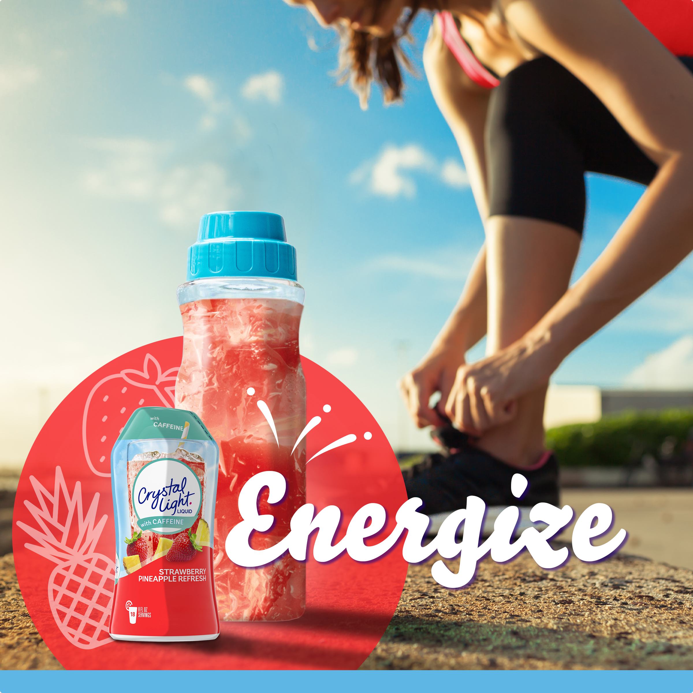 Strawberry Pineapple Refresh Naturally Flavored Drink Mix with Caffeine