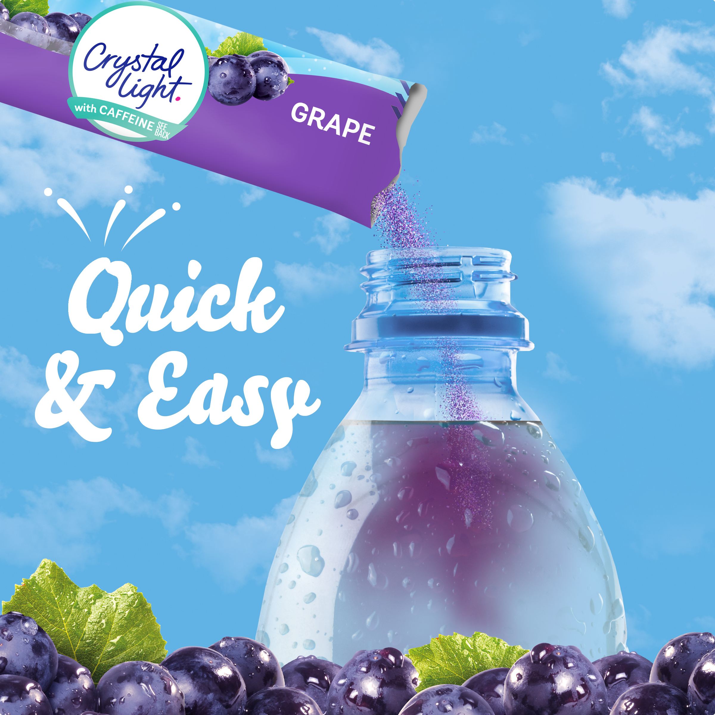 Grape Naturally Flavored Powdered Drink Mix with Caffeine