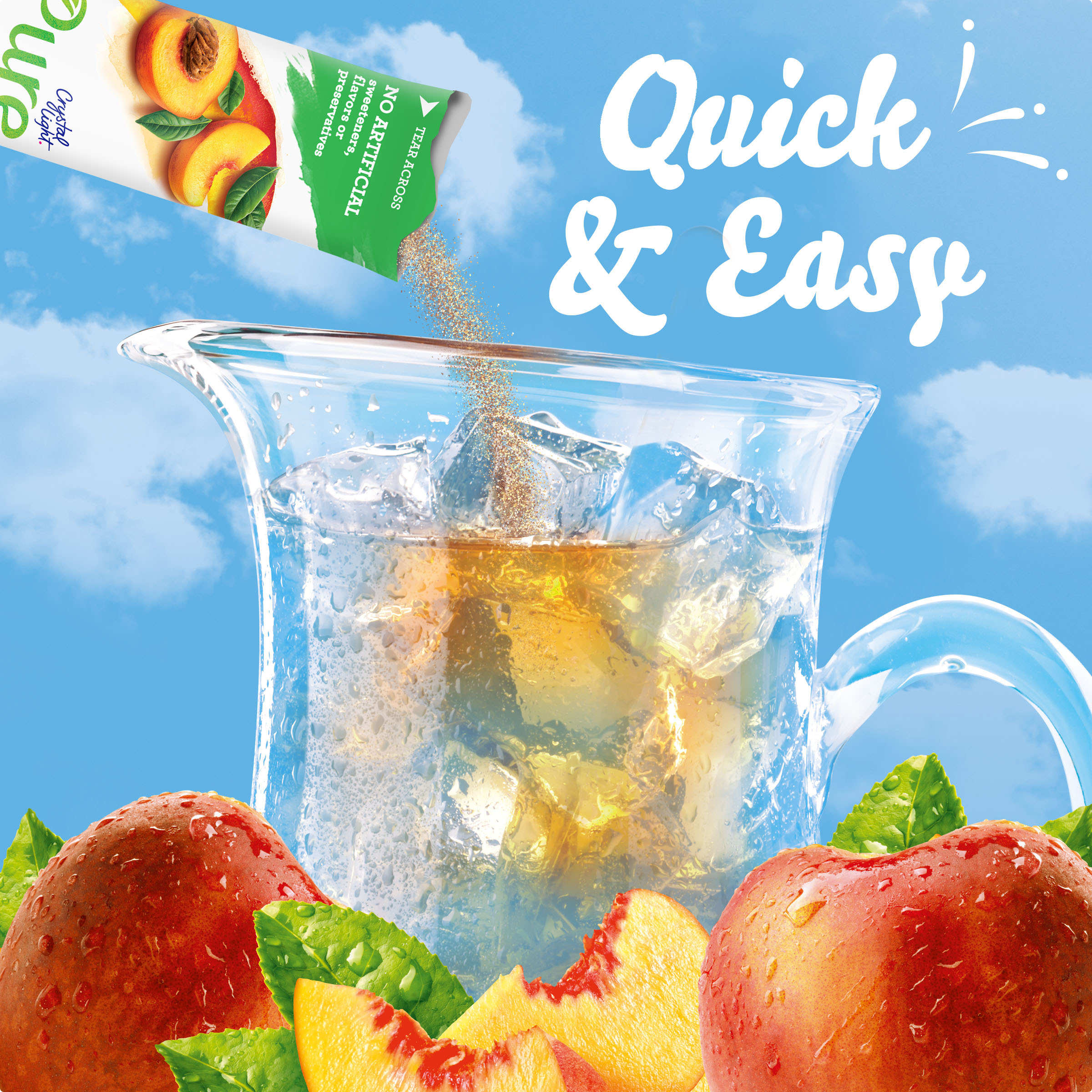 Peach Iced Tea Naturally Flavored Powdered Drink Mix with No Artificial Sweeteners