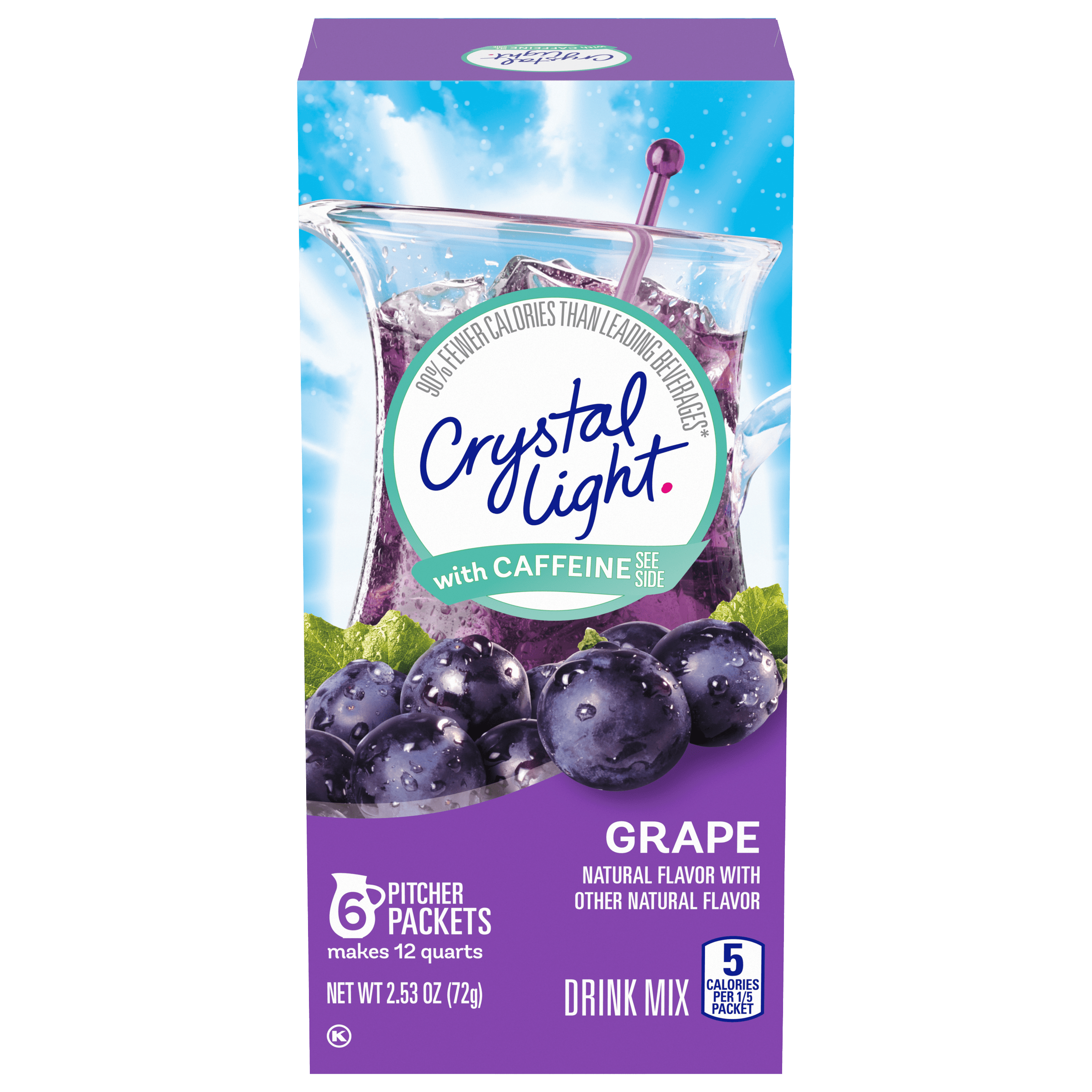 Grape Naturally Flavored Powdered Drink Mix with Caffeine