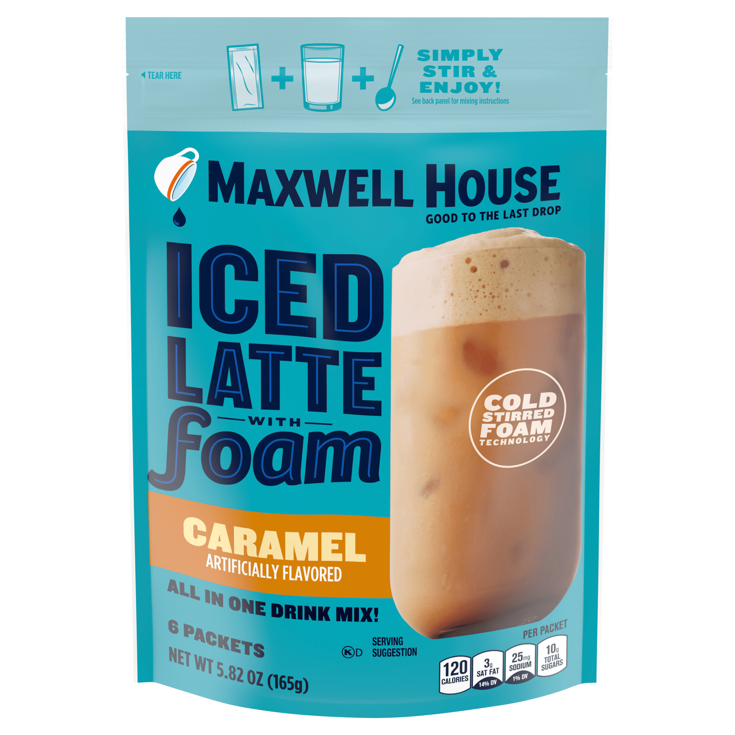 Caramel Latte Single Serve Instant Coffee Beverage Mix