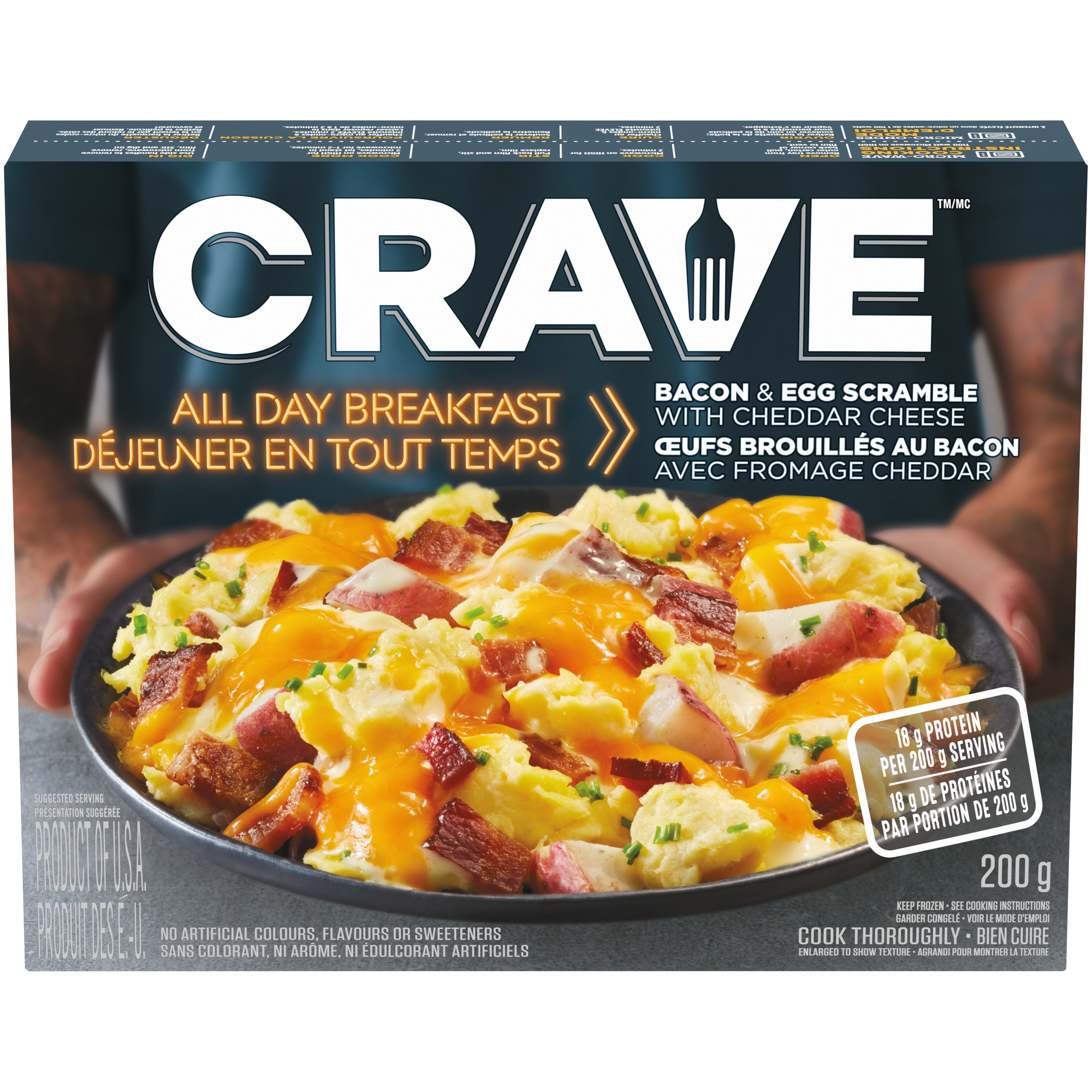 All Day Breakfast Bacon & Egg Scramble With Cheddar Cheese