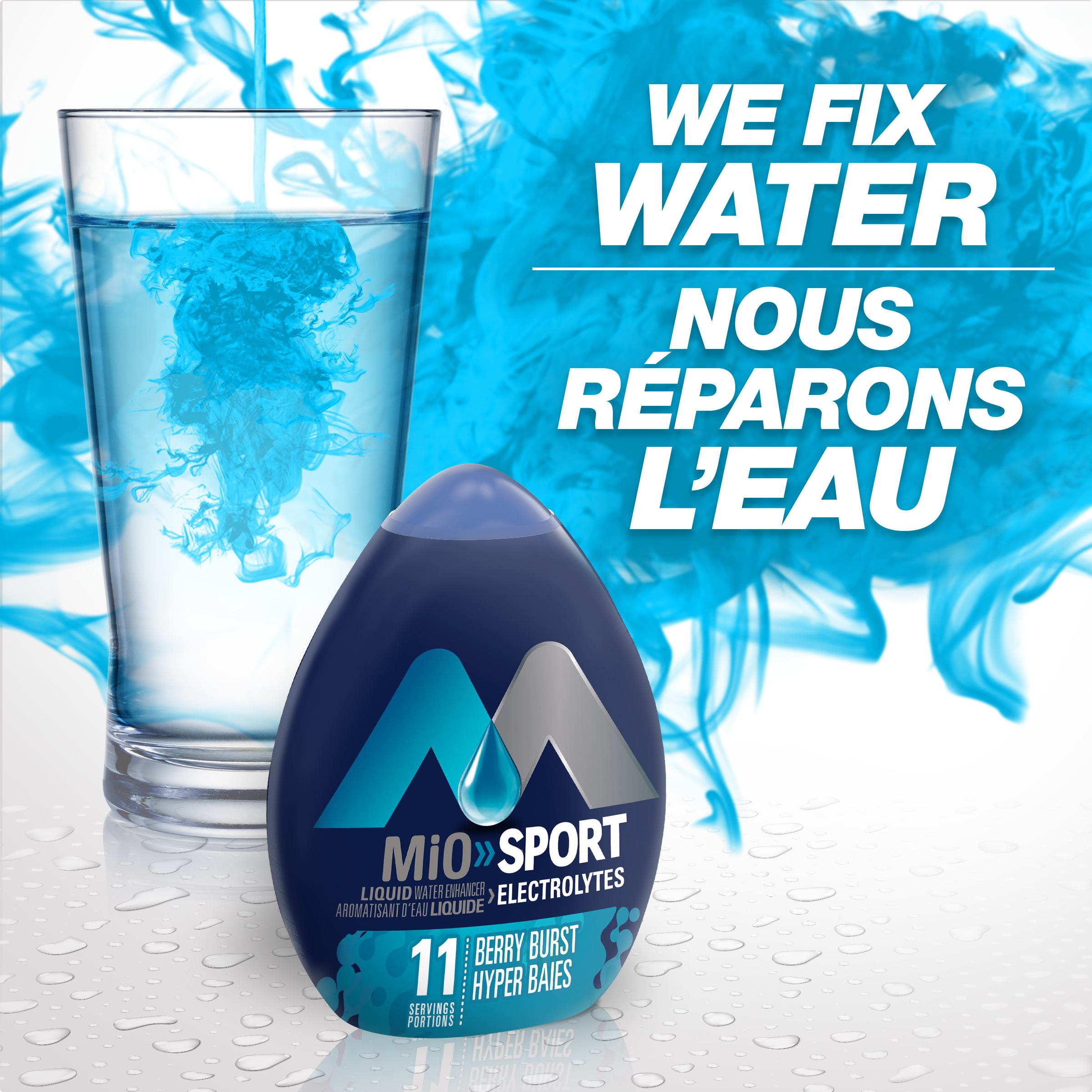 Aromatisant d’eau liquide Sport Hyper baies avec électrolytes