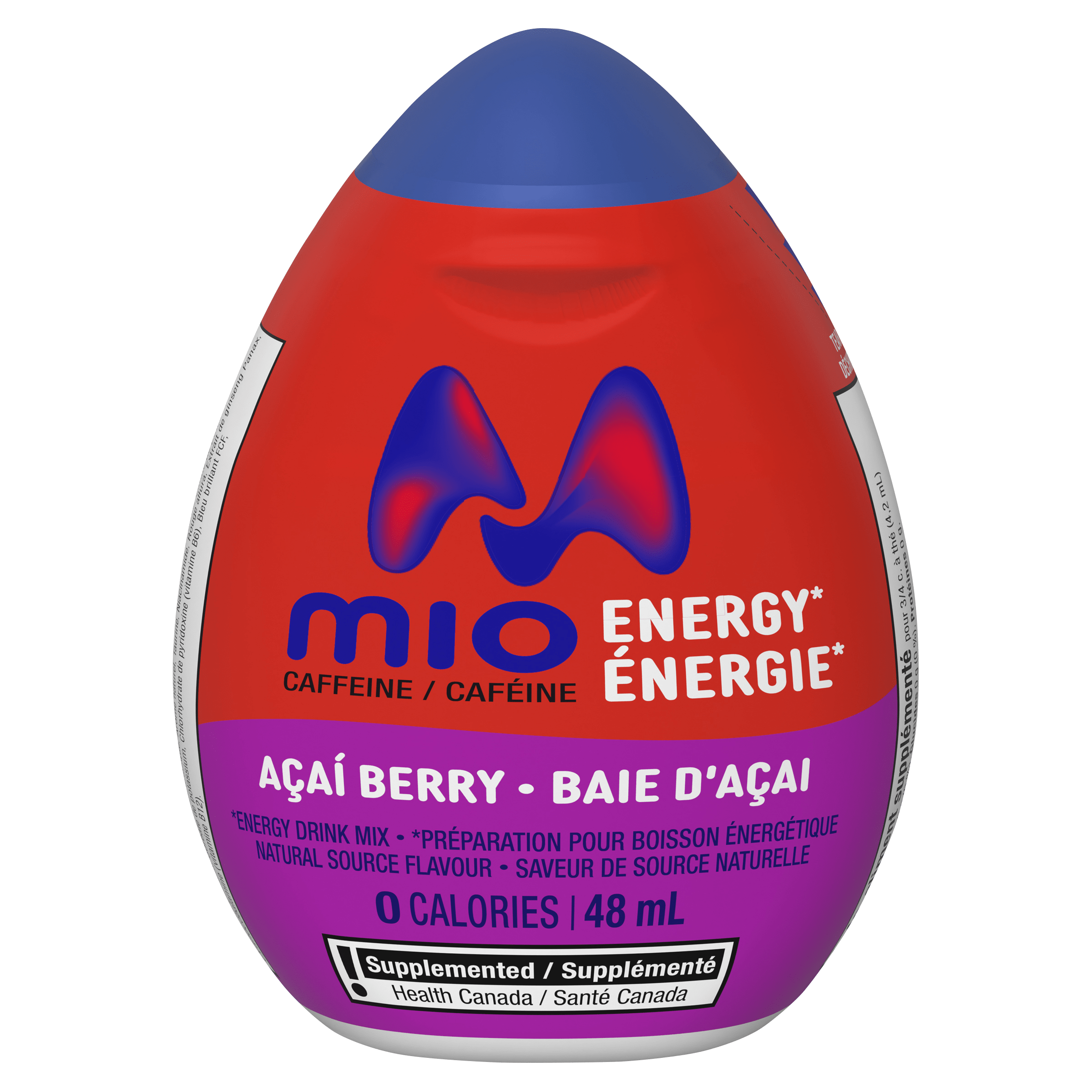 Mélange de boisson liquide pour rehausseur d'eau Energy Baie d'Açai, bouteille de 48 ml