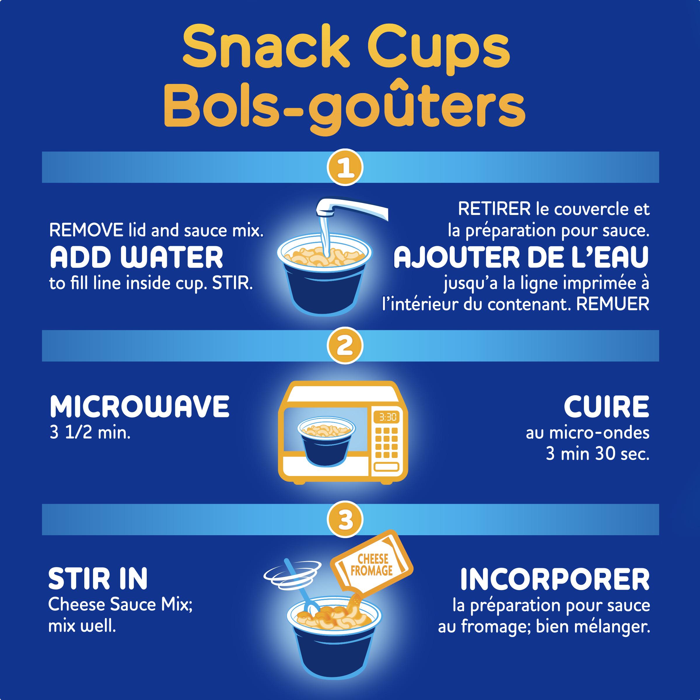 Bols-goûters de macaroni et fromage Trois fromages