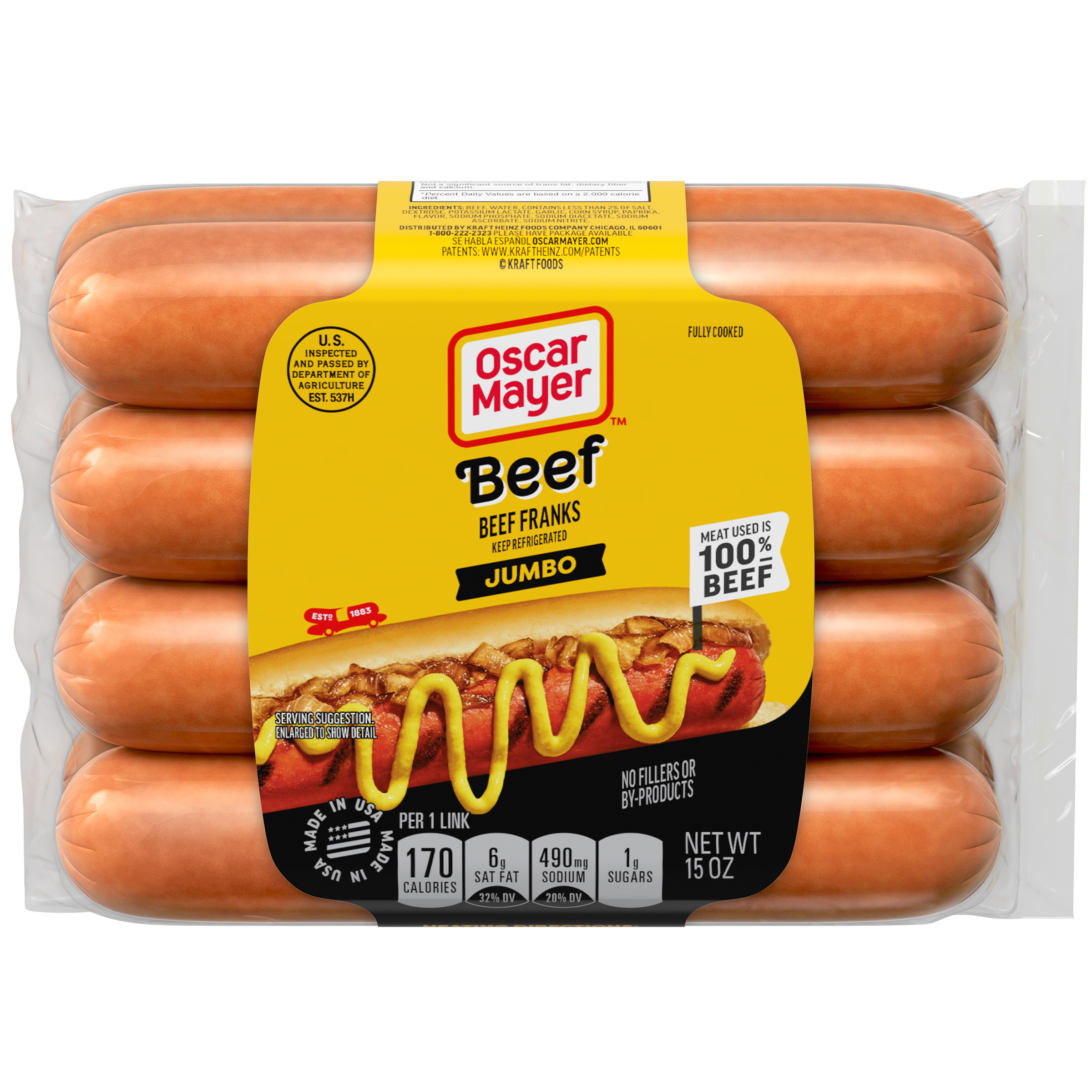 Jumbo Beef Franks Hot Dogs