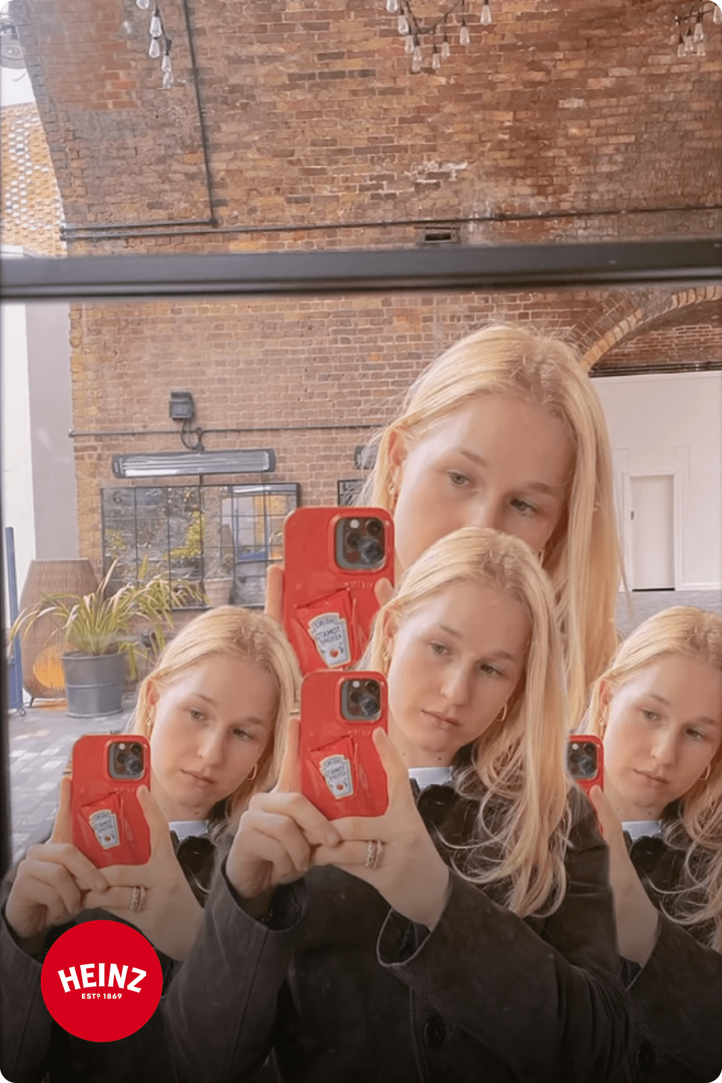 A social video showcasing a Heinz Ketchup phone case that can hold a packet of ketchup.