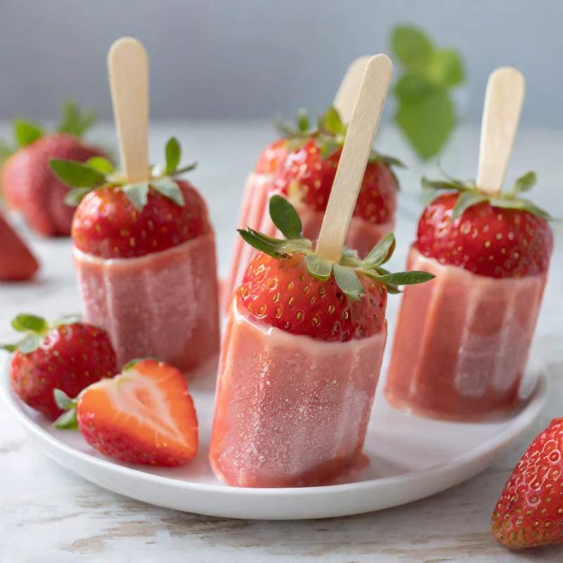 Triple-Strawberry No-Drip Pops