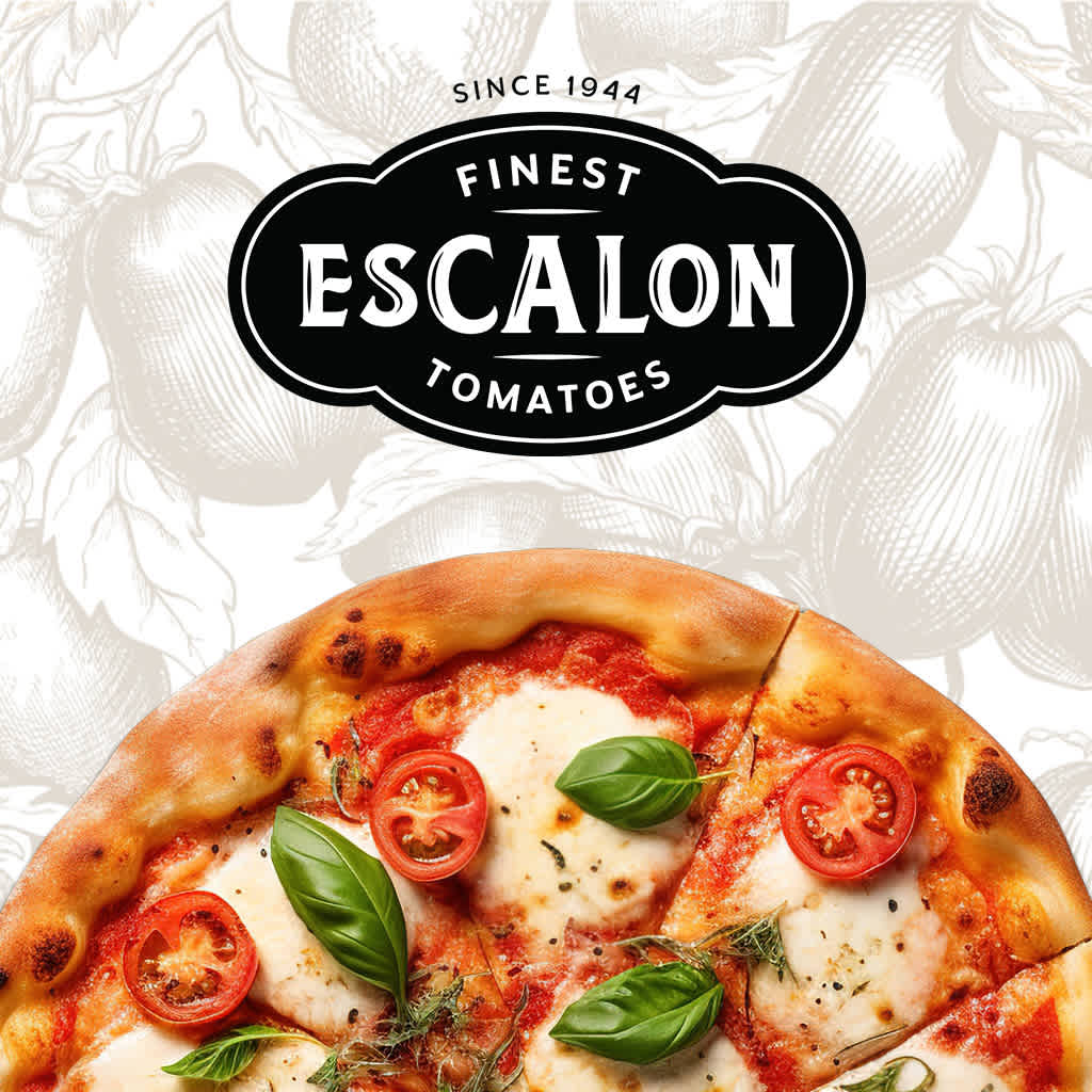 A freshly baked Escalon pizza made with signature California Escalon tomatoes. Perfect for a quick and easy dinner!