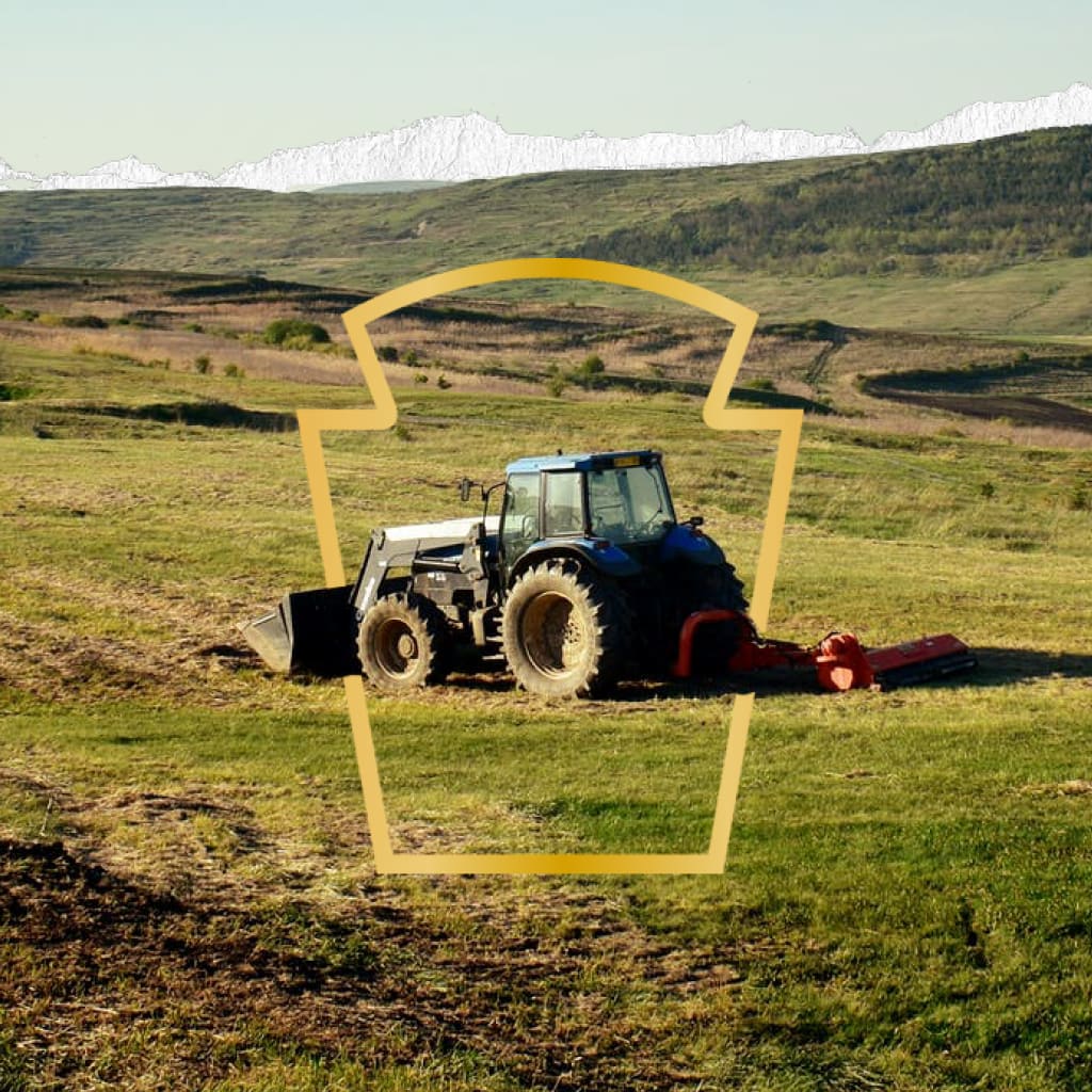 Tractor in a field.
