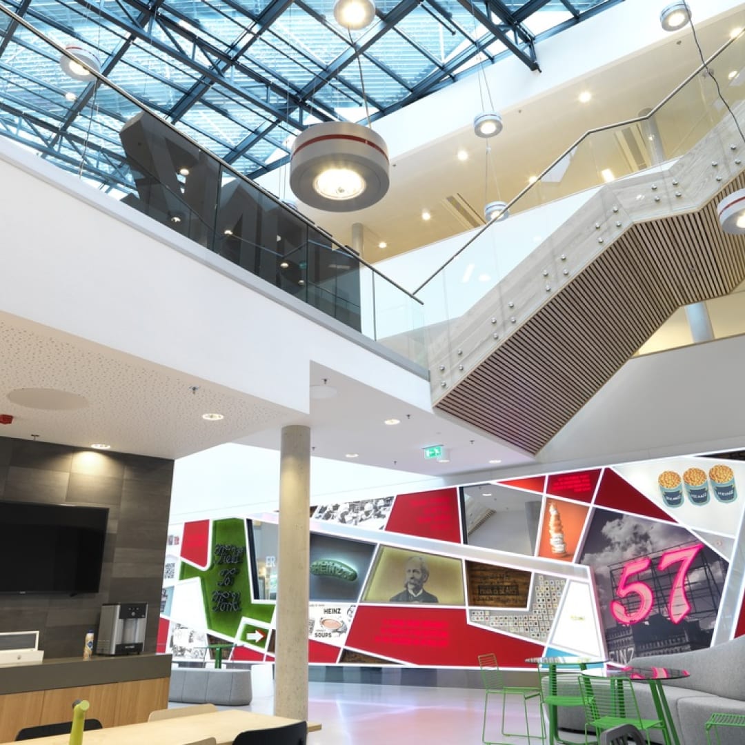The inside of a Kraft Heinz building.