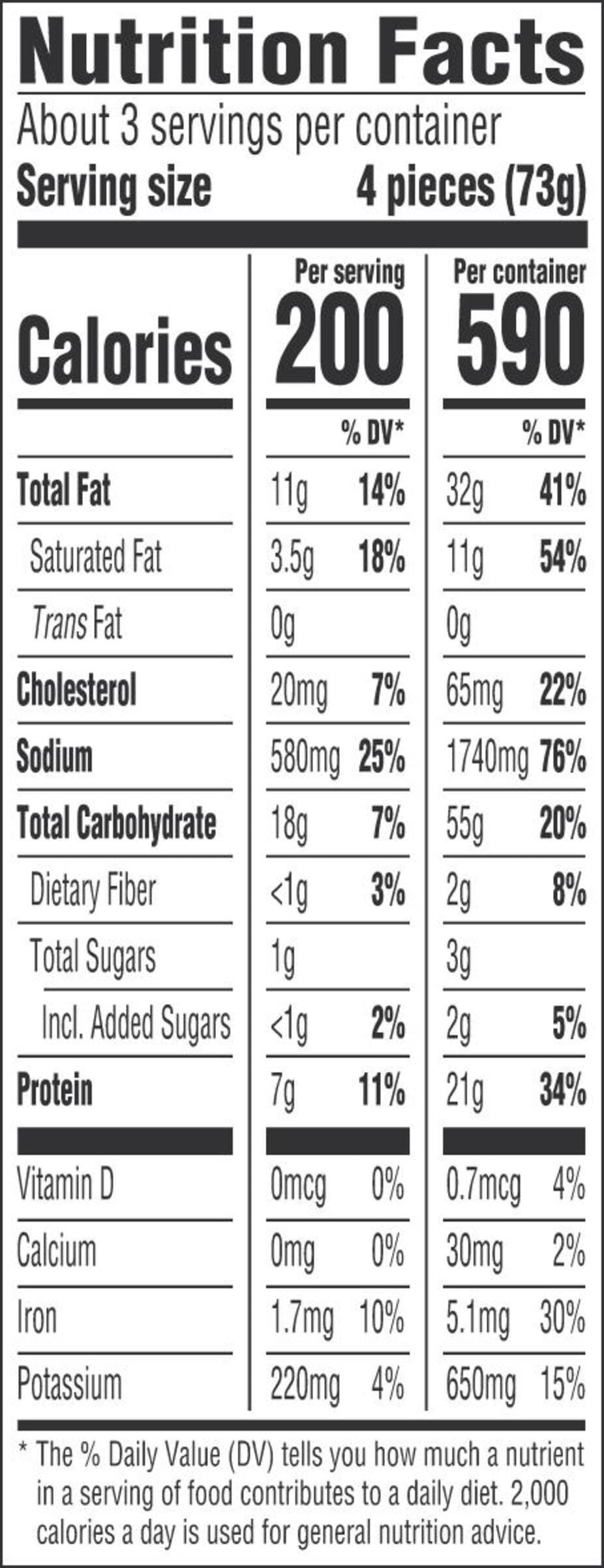 Nutrition info for this product.