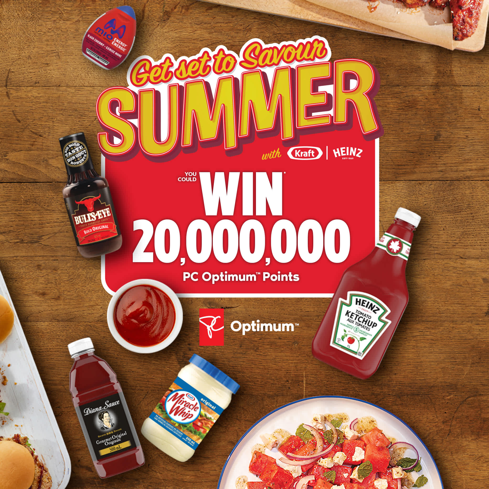 A selection of Heinz Ketchup, Miracle Whip, BBQ sauce and other Kraft Heinz summer favorites. Purchase your favorites and enter our ‘Get Set to Savour Summer’ contest!