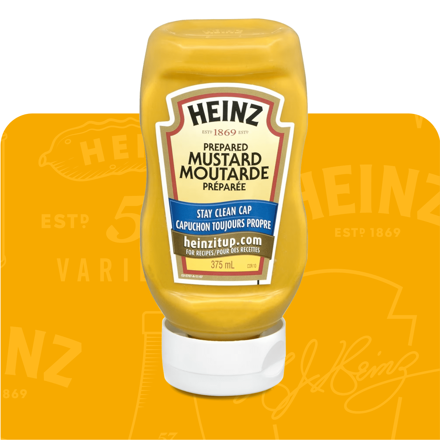 Bouteille de Heinz Moutarde Préparée, 375 mL, avec un "Capuchon Toujours Propre".