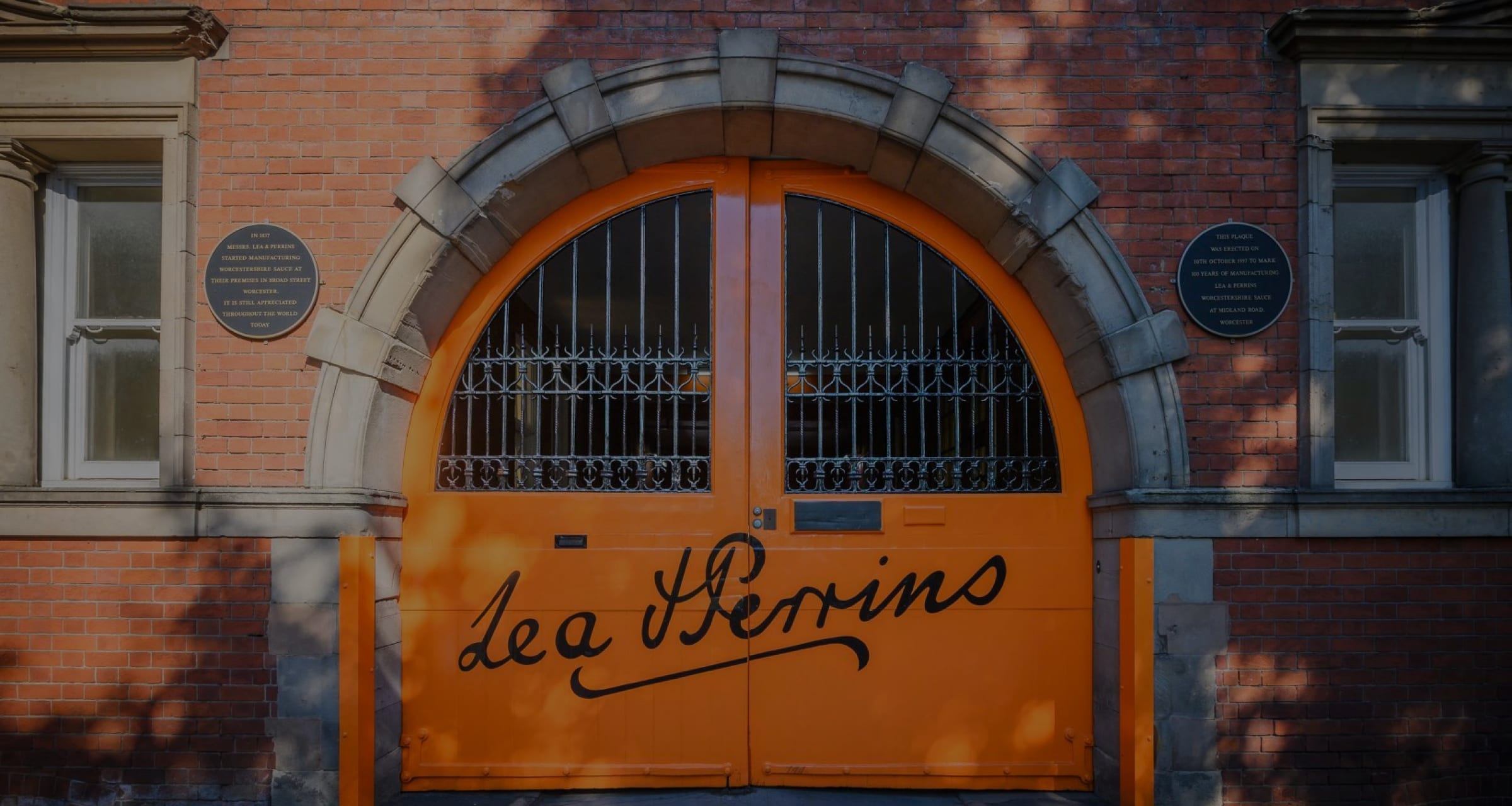 The front gates at the Lea and Perrins factory.