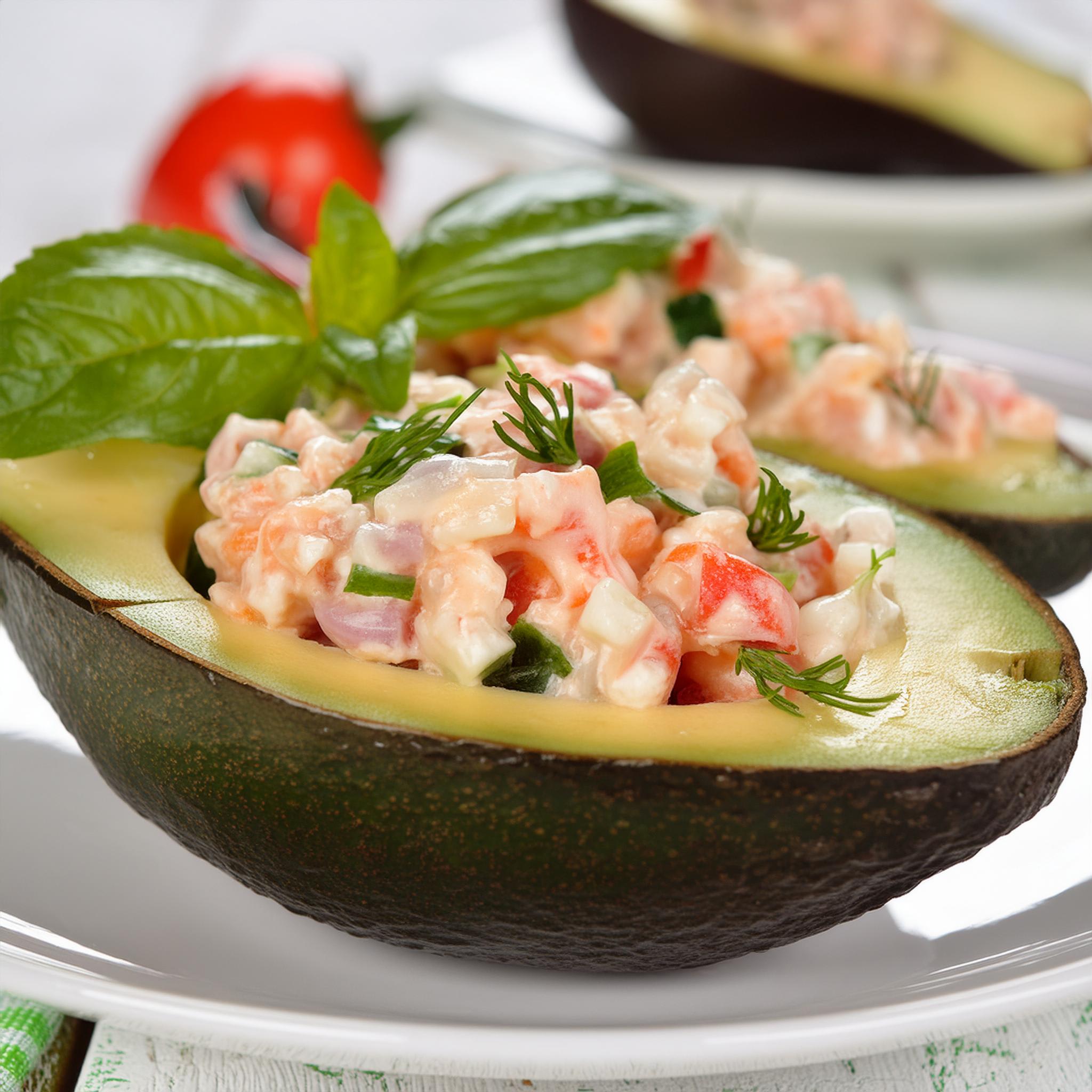 Palta rellena con mostaza Heinz