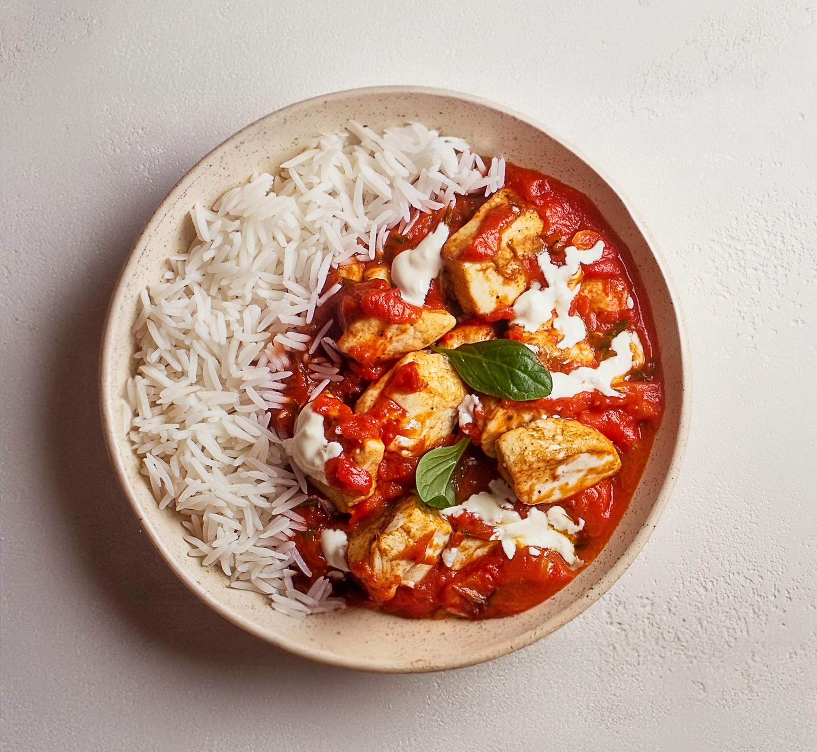 Chicken curry with spiced coconut cream