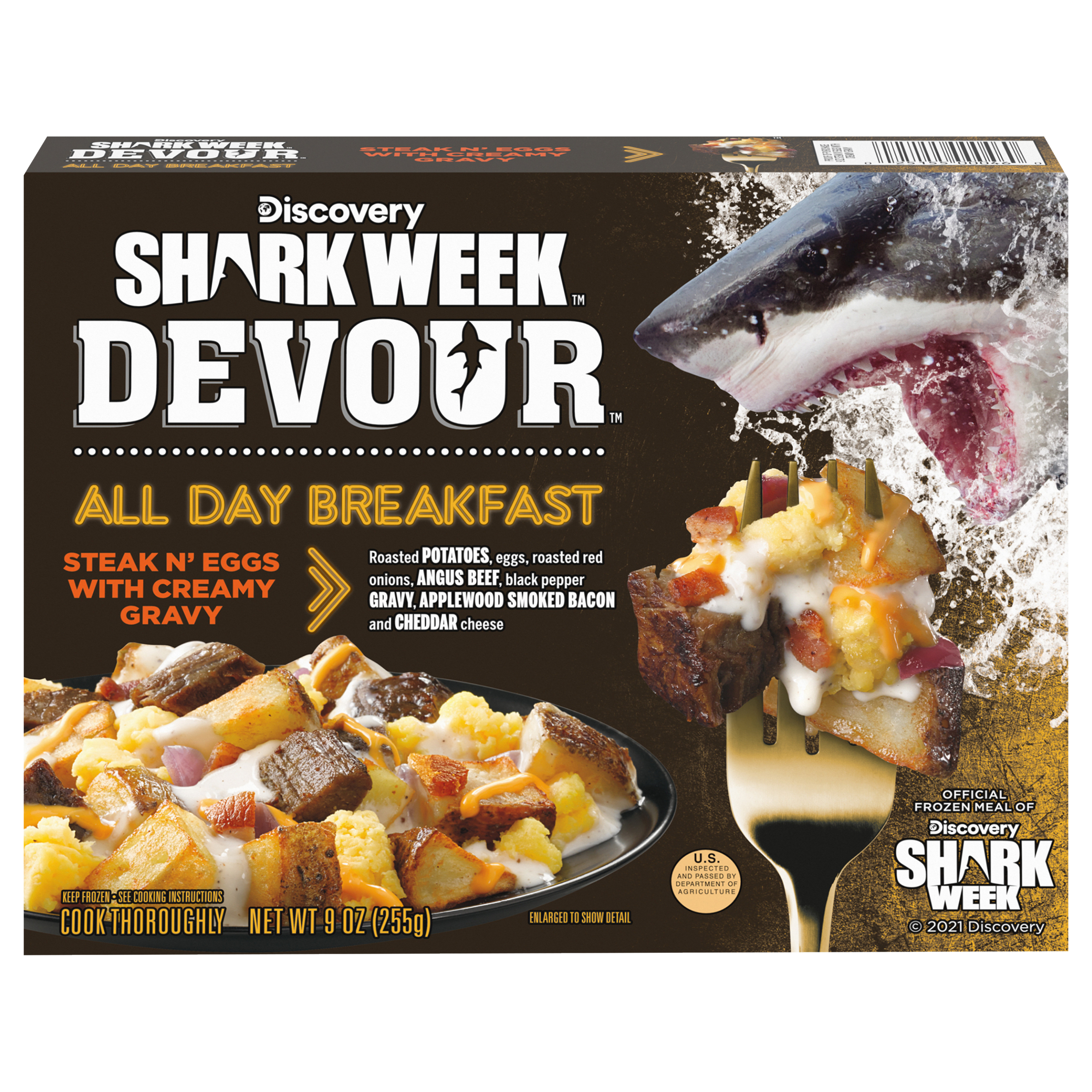 Steak N' Eggs with Bacon, Potatoes, Cheddar Cheese & Creamy Gravy Frozen Meal