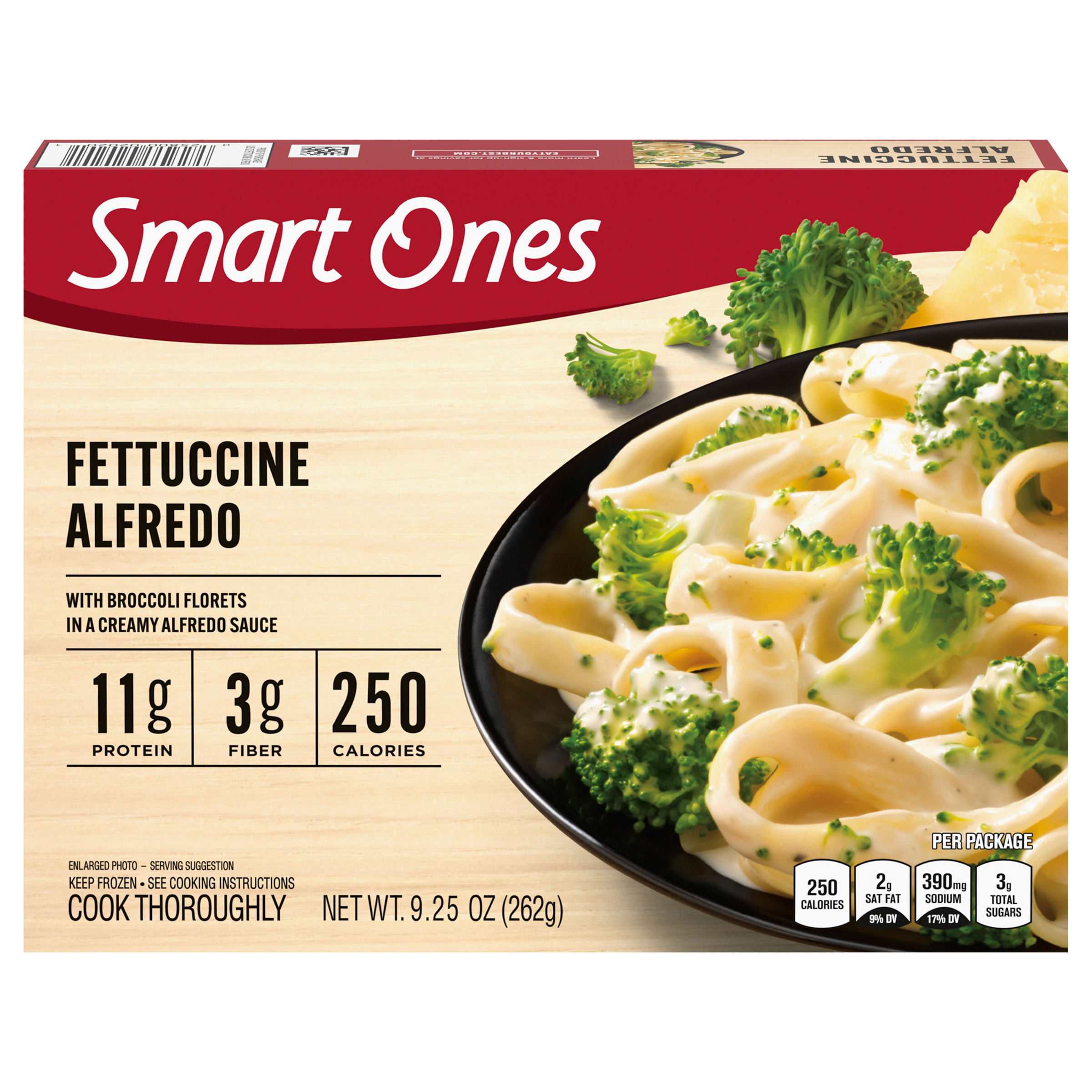 Fettuccine Alfredo with Broccoli Florets & Creamy Alfredo Sauce Frozen Meal