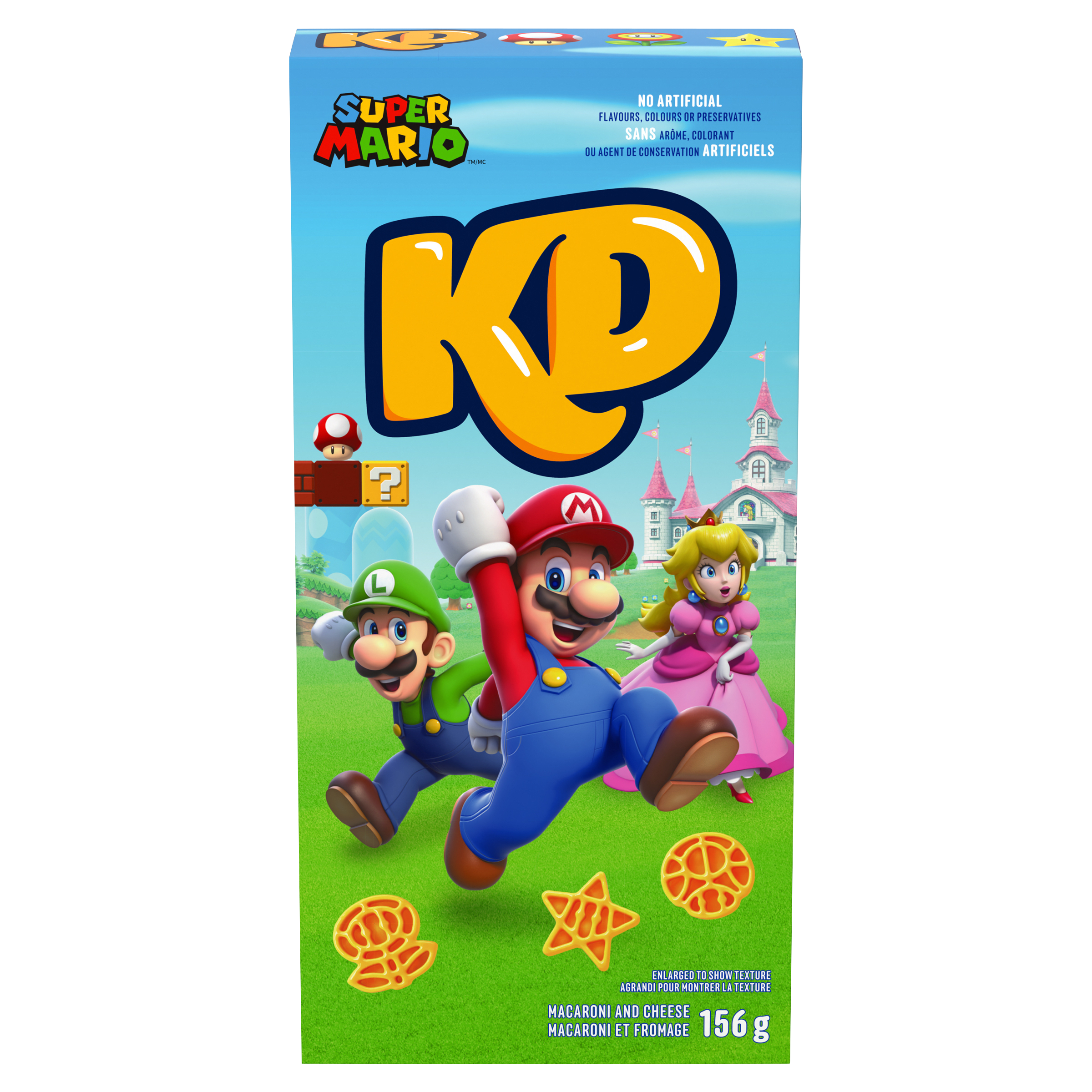 macaroni au fromage Super Mario formes de pâtes Power-Up