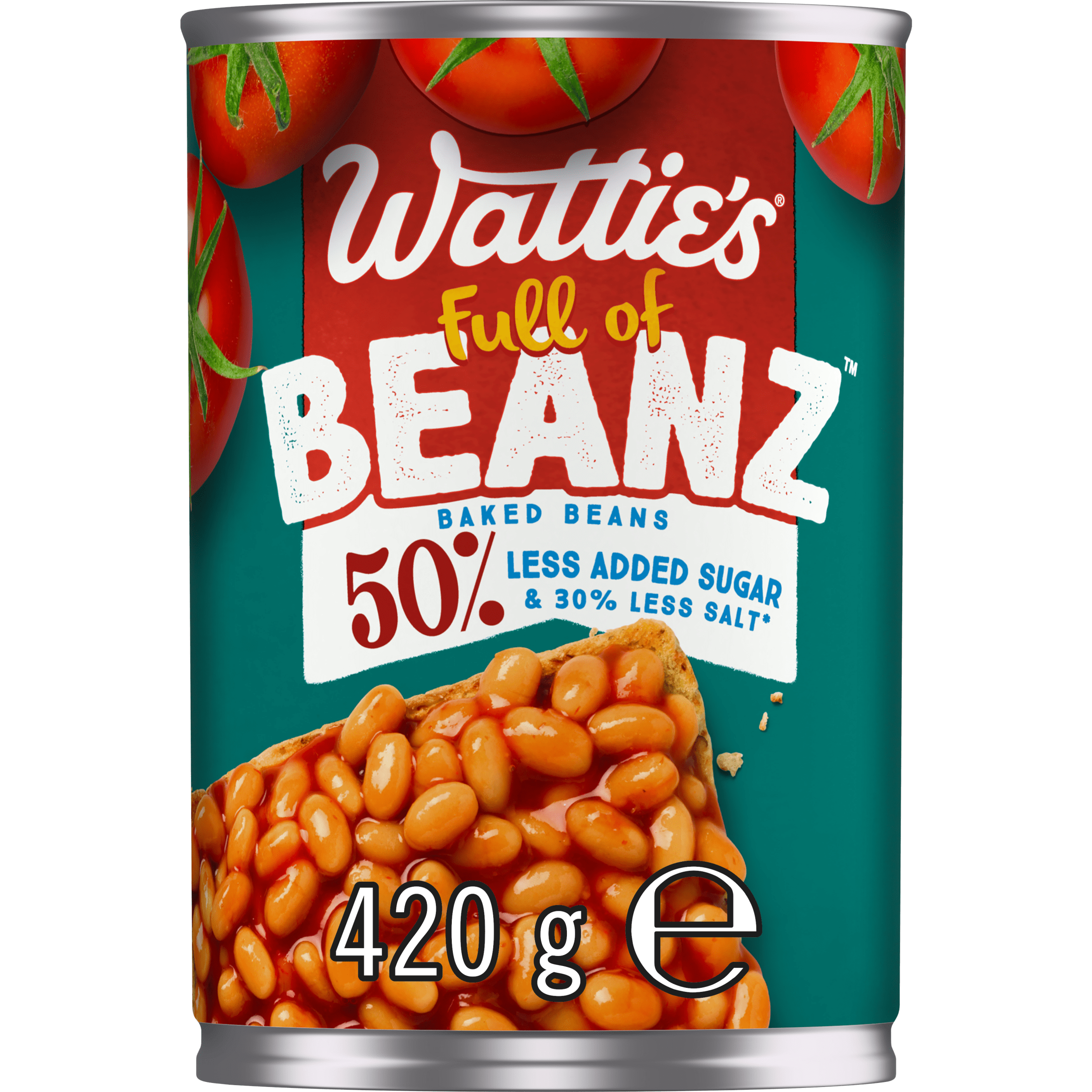 Wattie's® Full of BEANZ™ Baked Beans 50% Less Added Sugar & 30% Less Salt* 420g