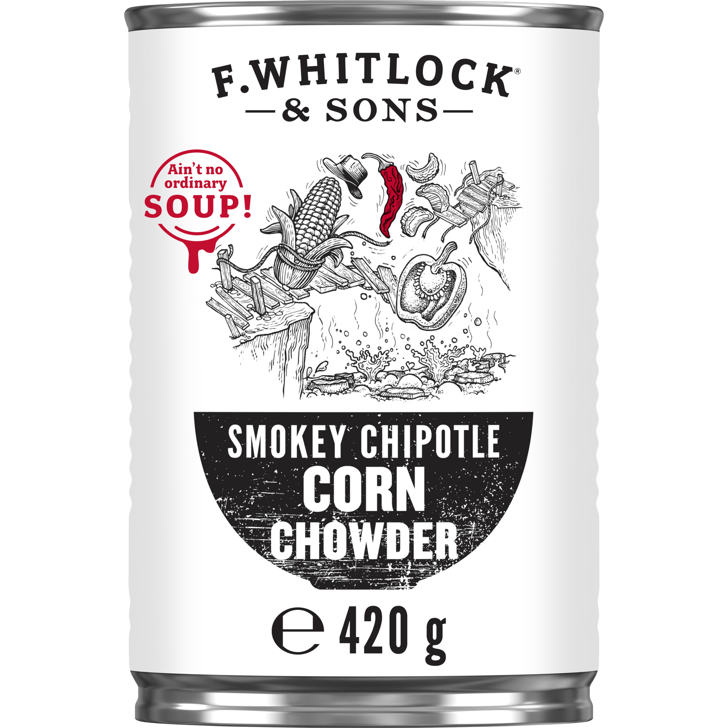 F. Whitlock & Sons® Smokey Chipotle Corn Chowder 420g
