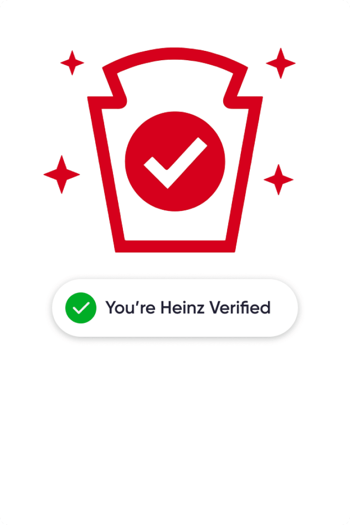 The Heinz Verified logo with the text "You're Heinz Verified" underneath.