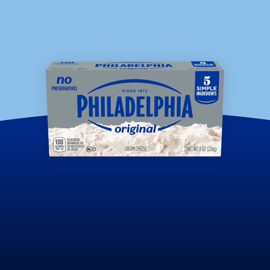 A brick of Original Philadelphia Cream Cheese