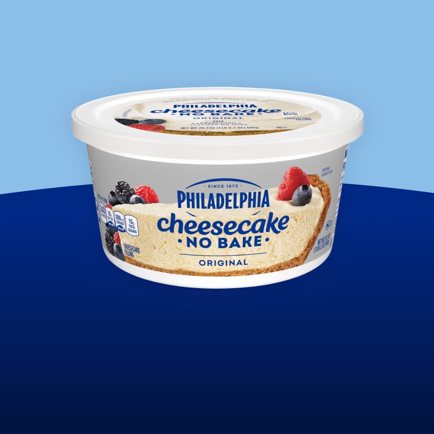 A tub of Philadelphia Original No Bake Cheesecake Filling